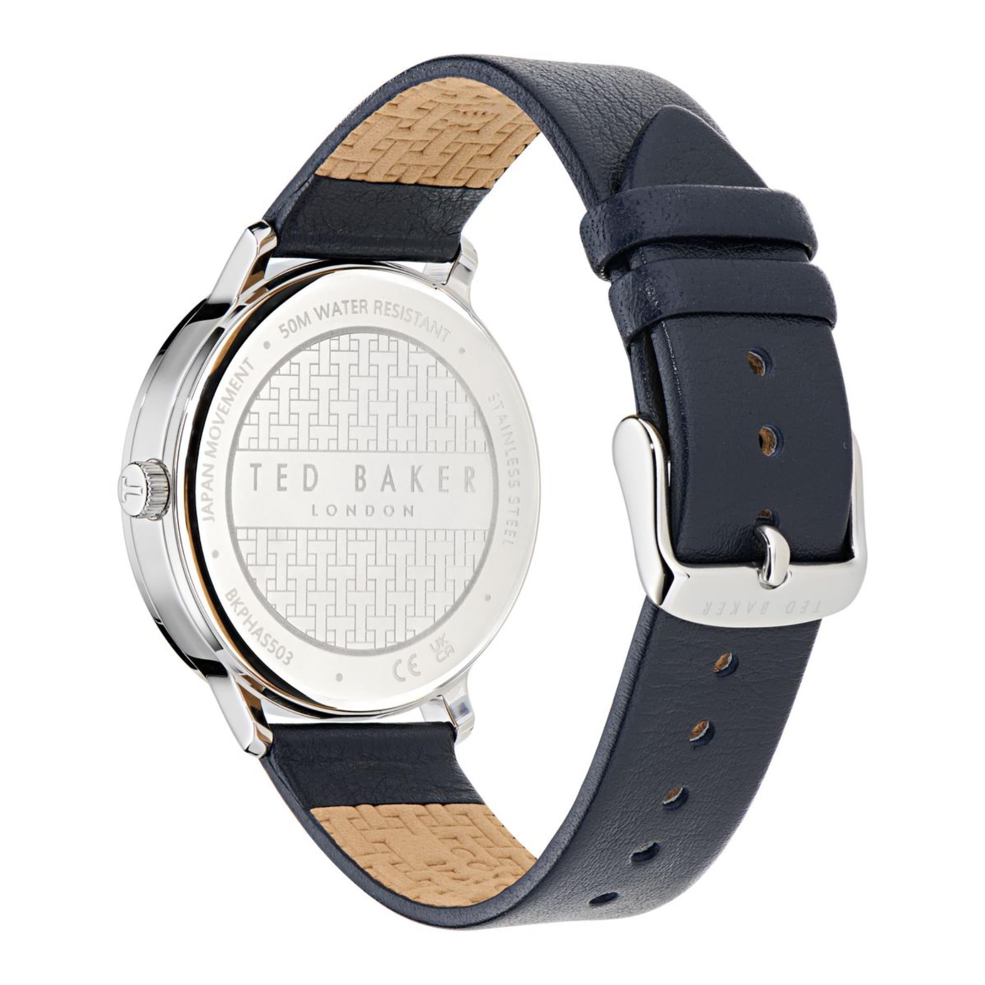 Ted Baker Haarvin Blue Dial Leather Strap Men's Watch BKPHAS503