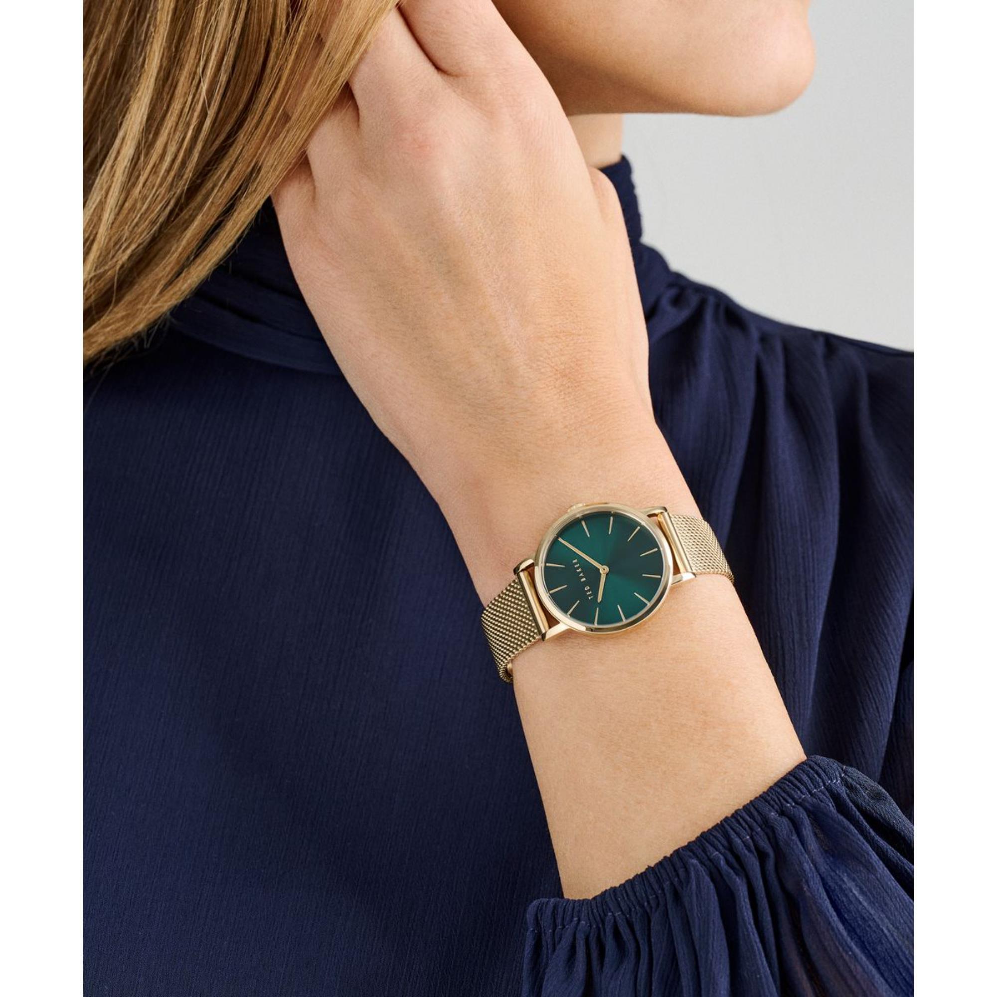 Ted Baker Staciie Green Dial Stainless Steel Strap Ladies Watch BKPSTF411