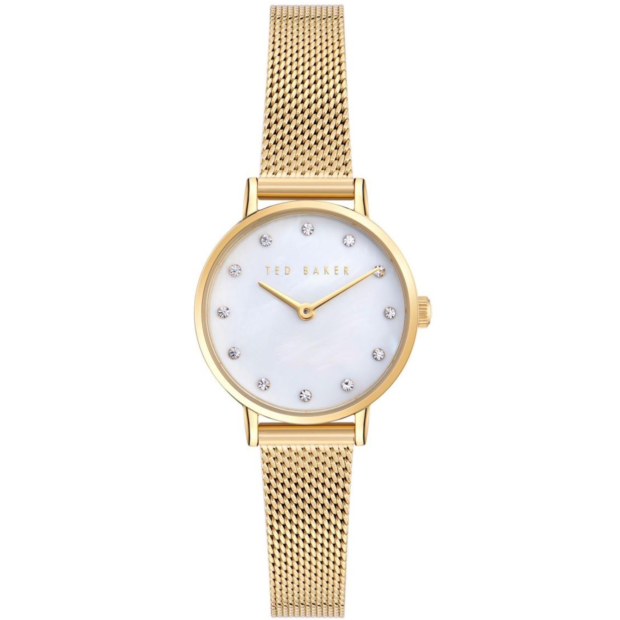 Ted Baker Staciie White Mother Of Pearl Stainless Steel Strap Ladies Watch BKPSTF405