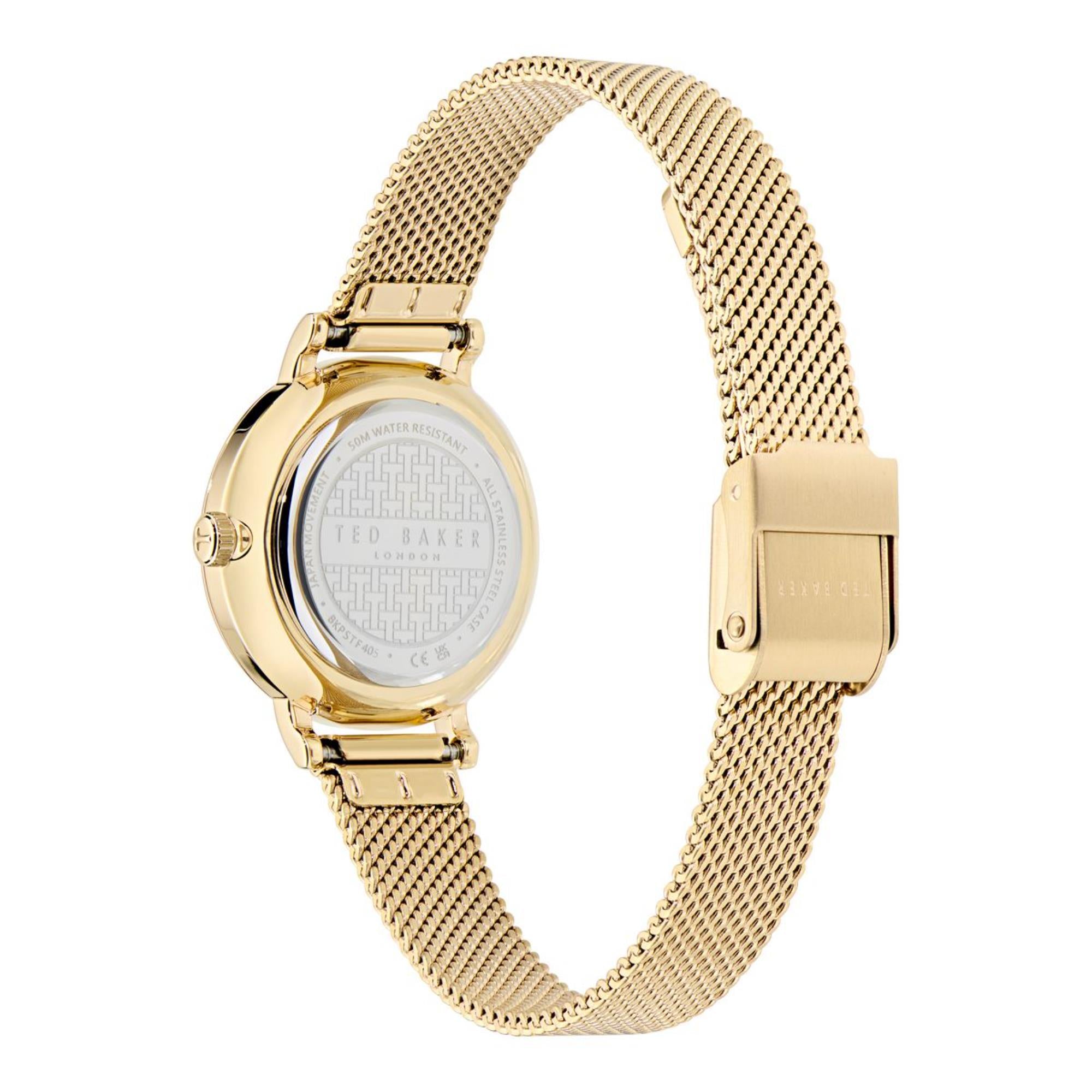 Ted Baker Staciie White Mother Of Pearl Stainless Steel Strap Ladies Watch BKPSTF405