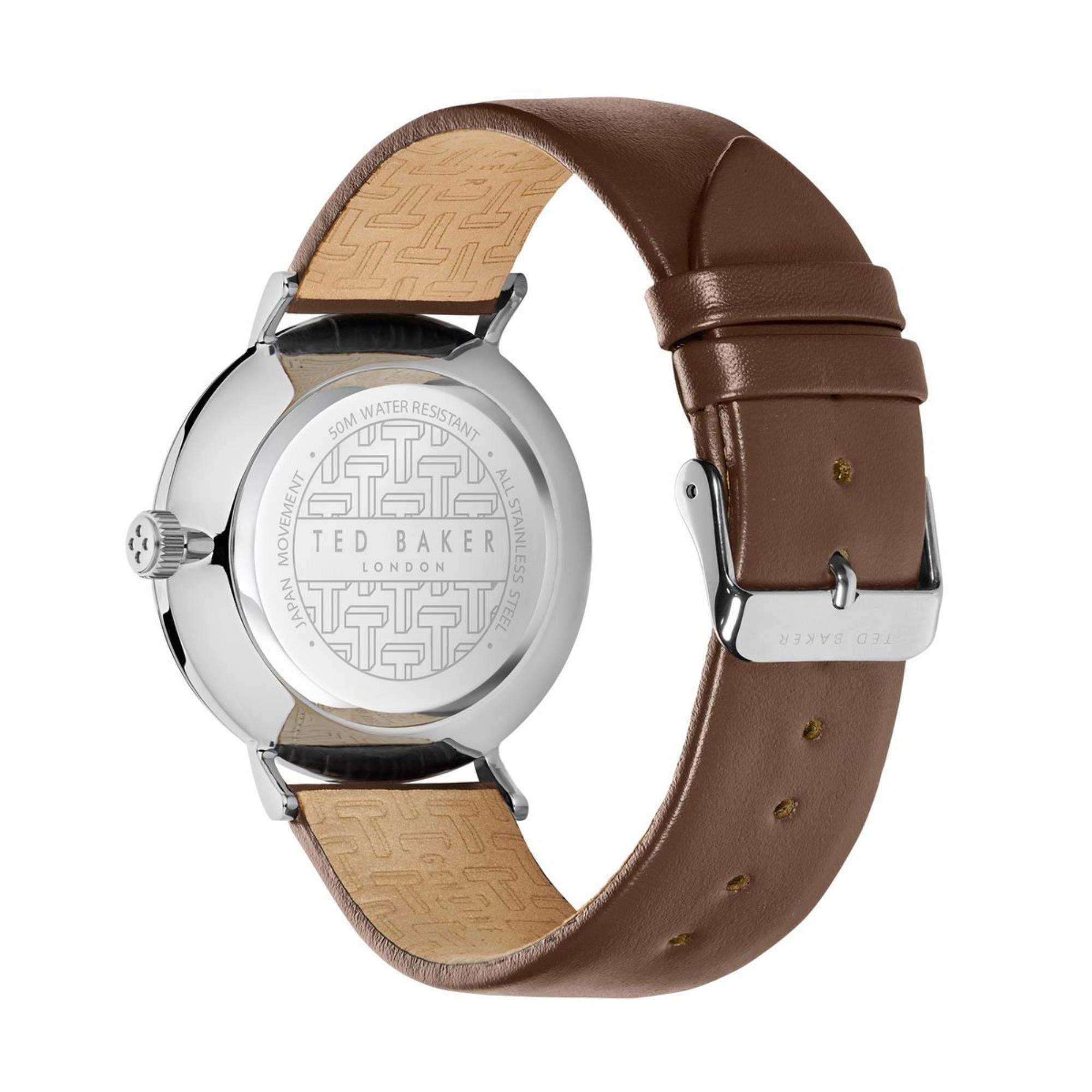 Ted Baker Phylipa White Dial Leather Strap Men's Watch BKPPGS215