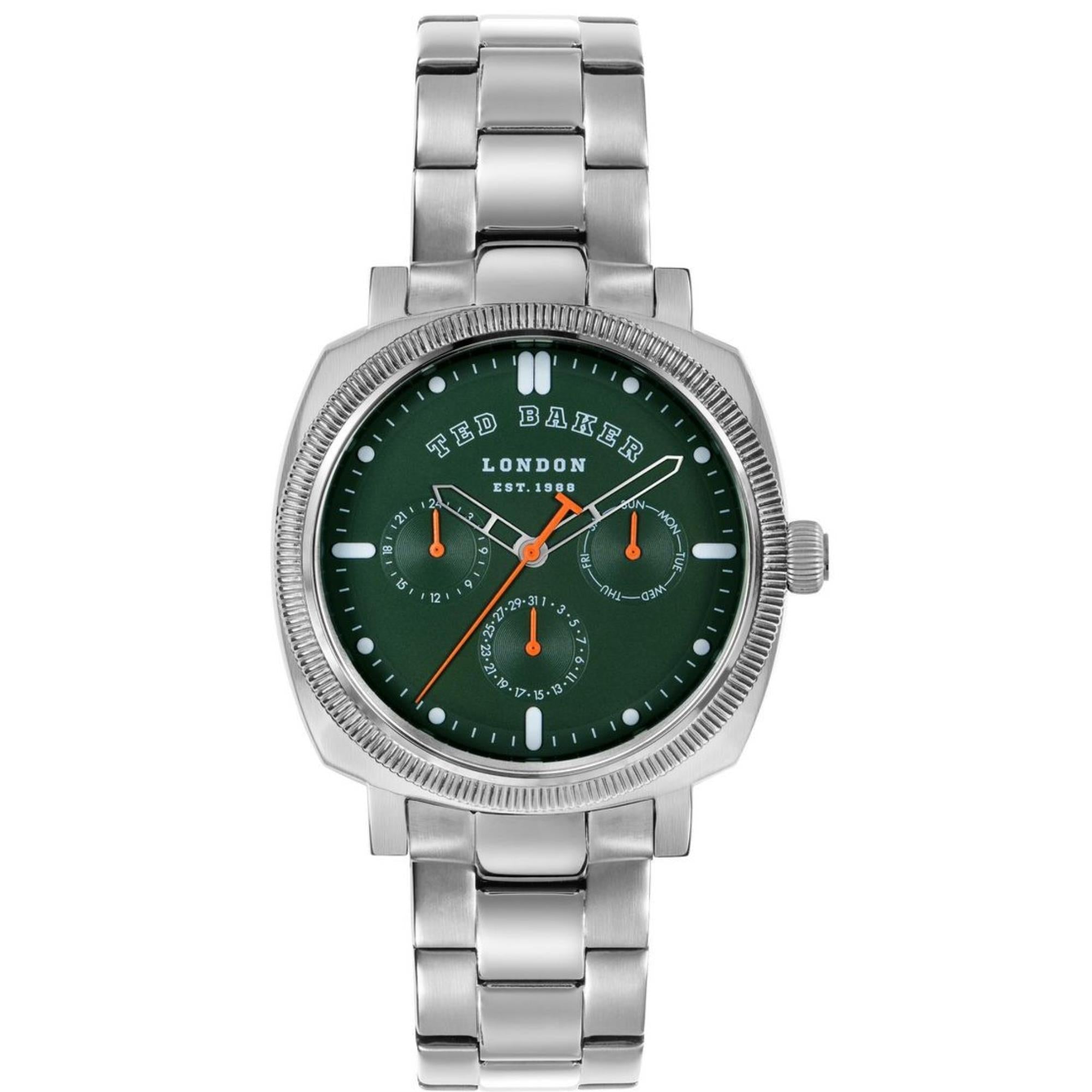 Ted Baker Caine Urban Green Dial Stainless Steel Strap Men's Watch BKPCNS314