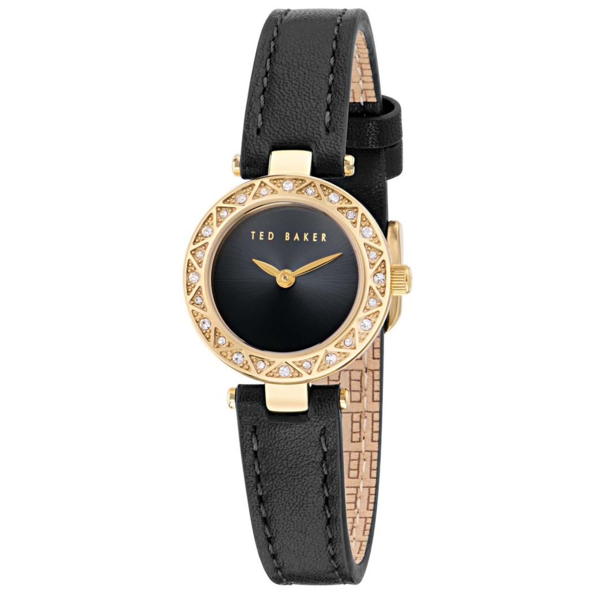 Ted Baker Jolyye Black Dial Black Leather Strap Ladies Watch BKPJLS502