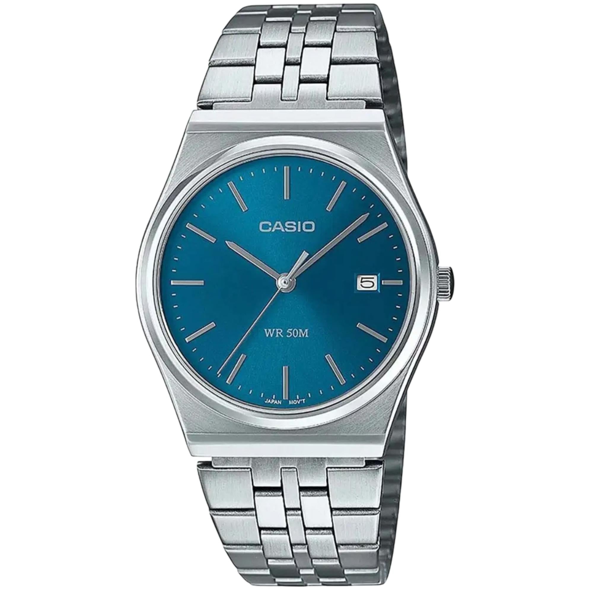 Casio MTP Series Standard Blue Dial Stainless Steel Strap Men's Watch MTP-B145D-2A2VEF