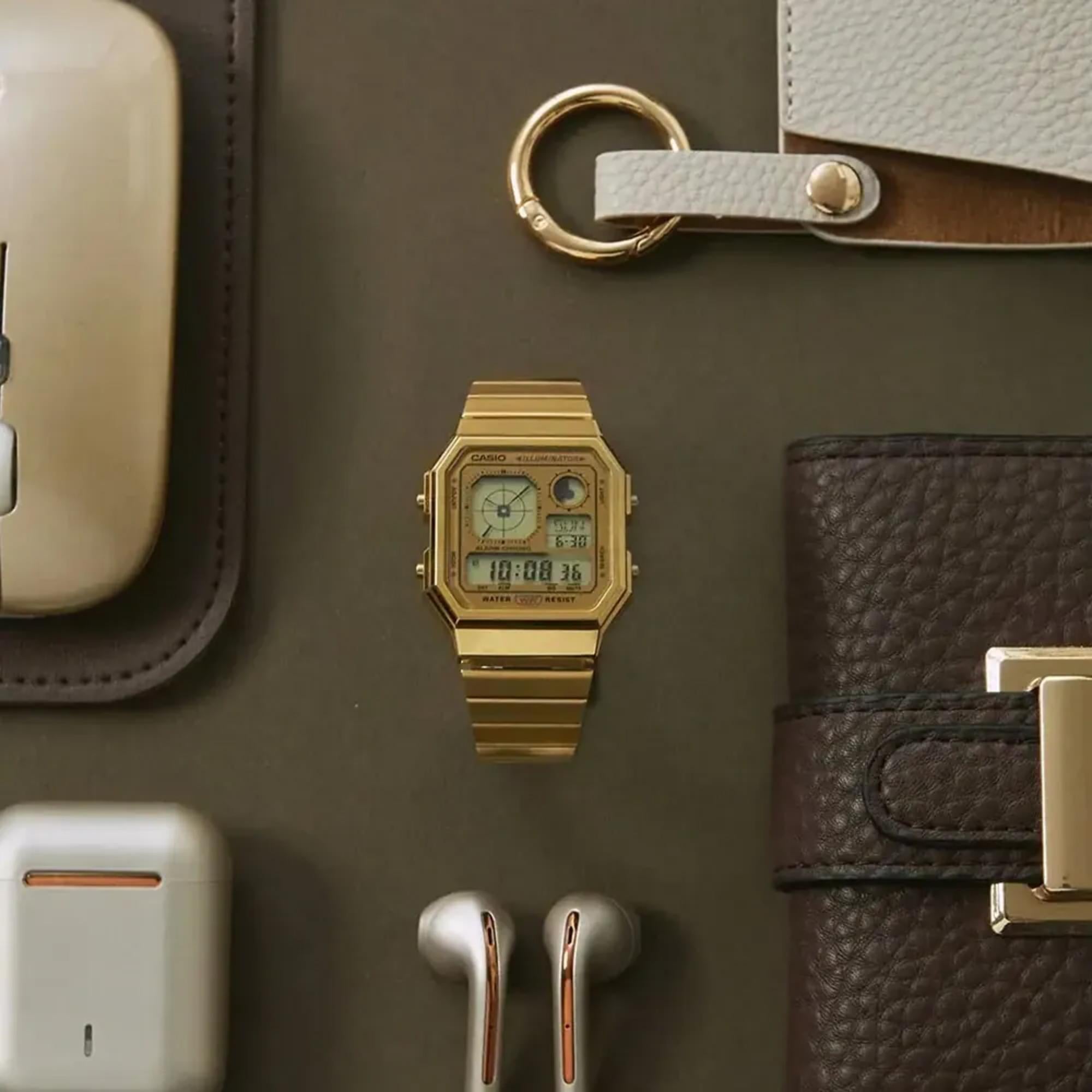 Casio Vintage Digital Gold-Tone Strap Unisex Watch A130WEG-9AEF