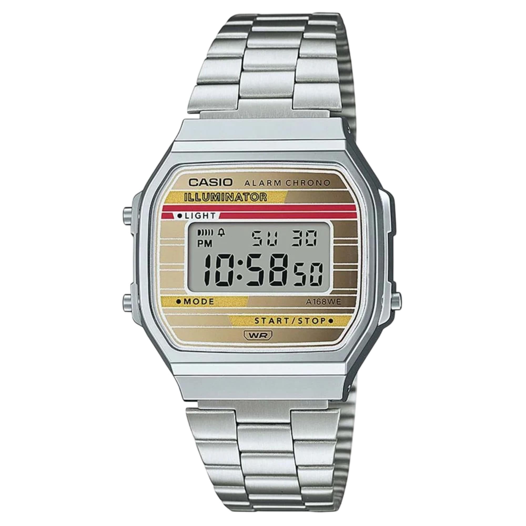 Casio Vintage Digital Stainless Steel Strap Unisex Watch A168WEHA-9AEF