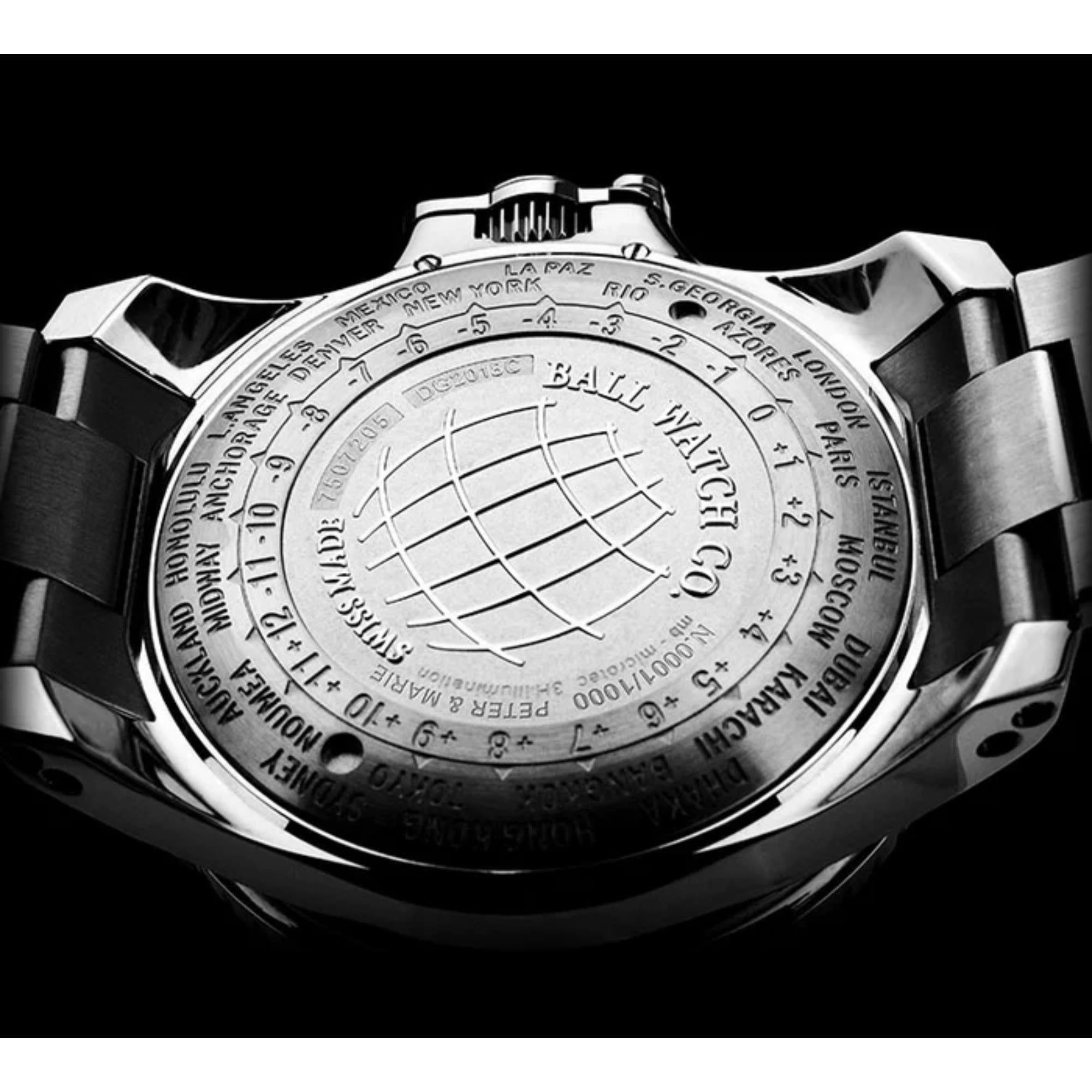 BALL Engineer Hydrocarbon AeroGMT II Meteorite Dial Stainless Steel Strap Men's Watch DG2118C-S20C-MSL