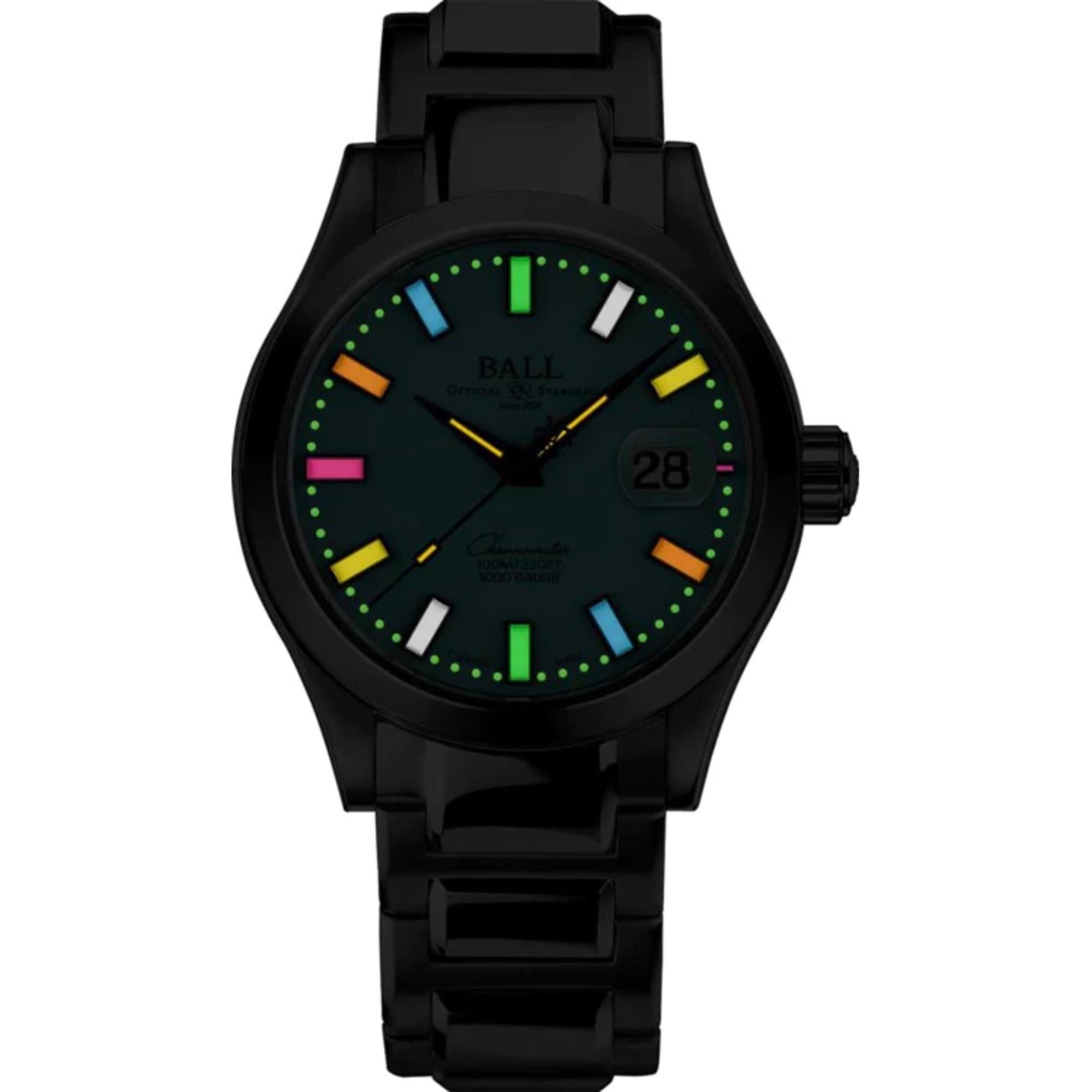 BALL Engineer III Marvelight Chronometer Turquoise Dial Stainles Steel Strap Men's Watch NM9026c-S44C-TQR