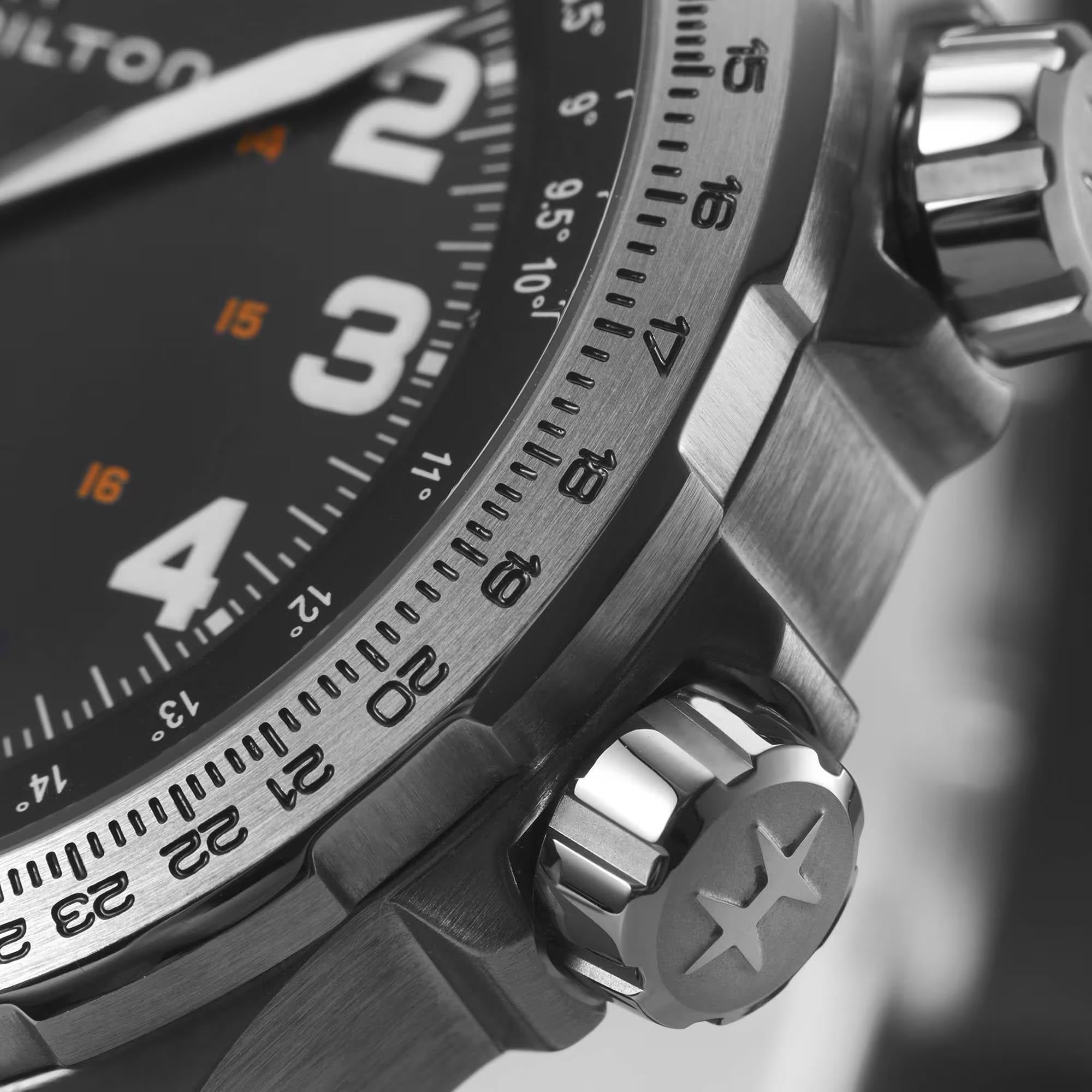 Hamilton Khaki Aviation X-Wind Automatic Black Dial Steel Strap Men's Watch H77755133