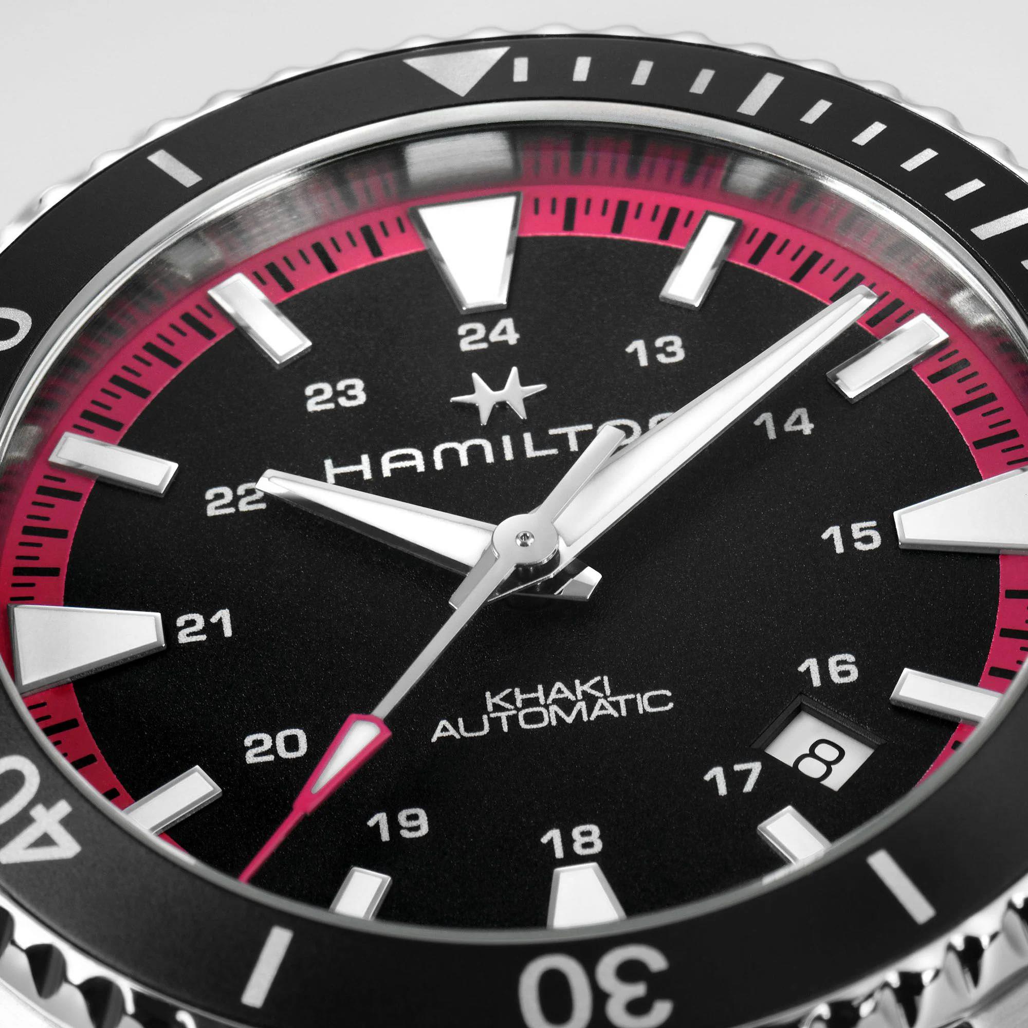 Hamilton Khaki Navy Scuba Automatic Black Dial Rubber Strap Women's Watch H82395330