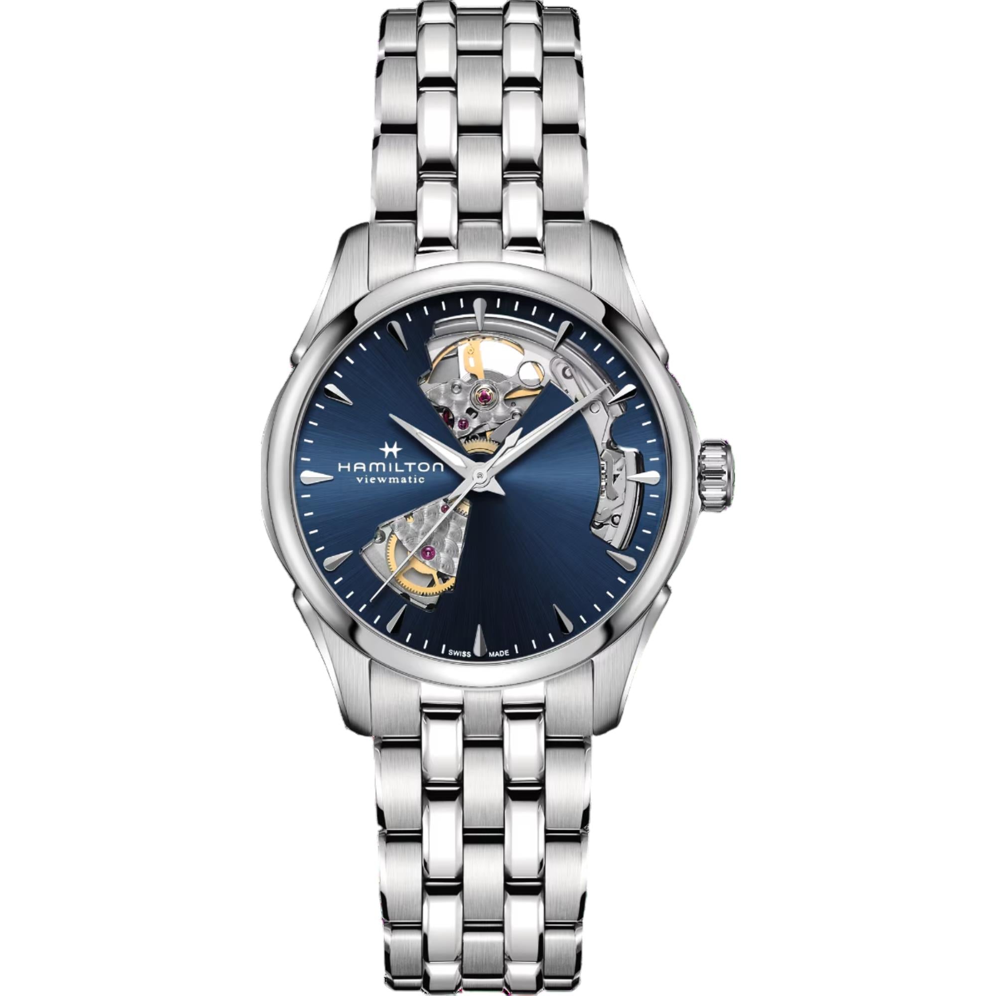 Hamilton Jazzmaster Open Heart Automatic Blue Dial Steel Strap Women's Watch H32215141
