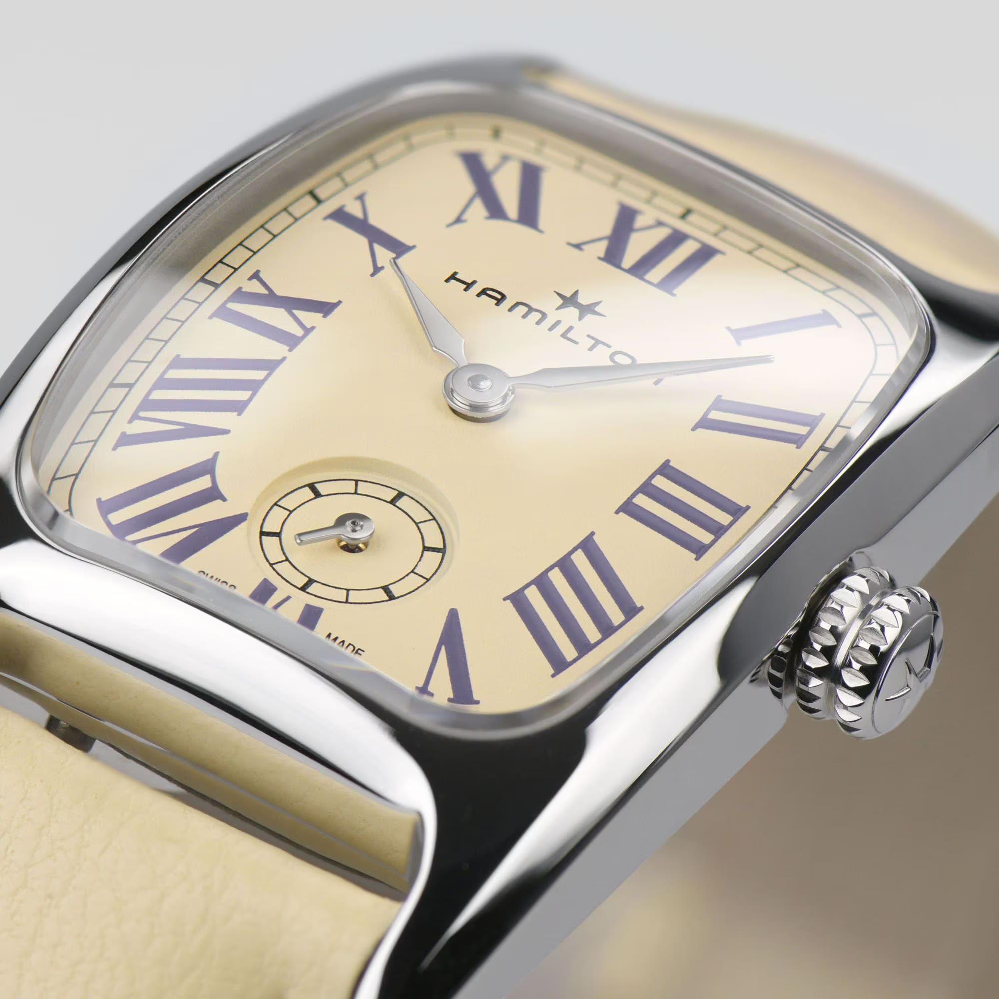 Hamilton American Classic Boulton Small Second Quartz M Beige Dial Leather Strap Women's Watch H13321821