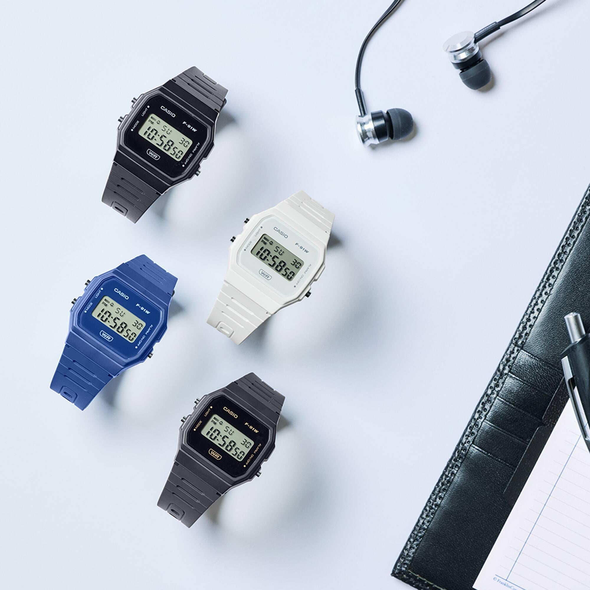 Casio Timeless Quartz Digital Resin Strap Unisex Watch F-91WB-2A1EF
