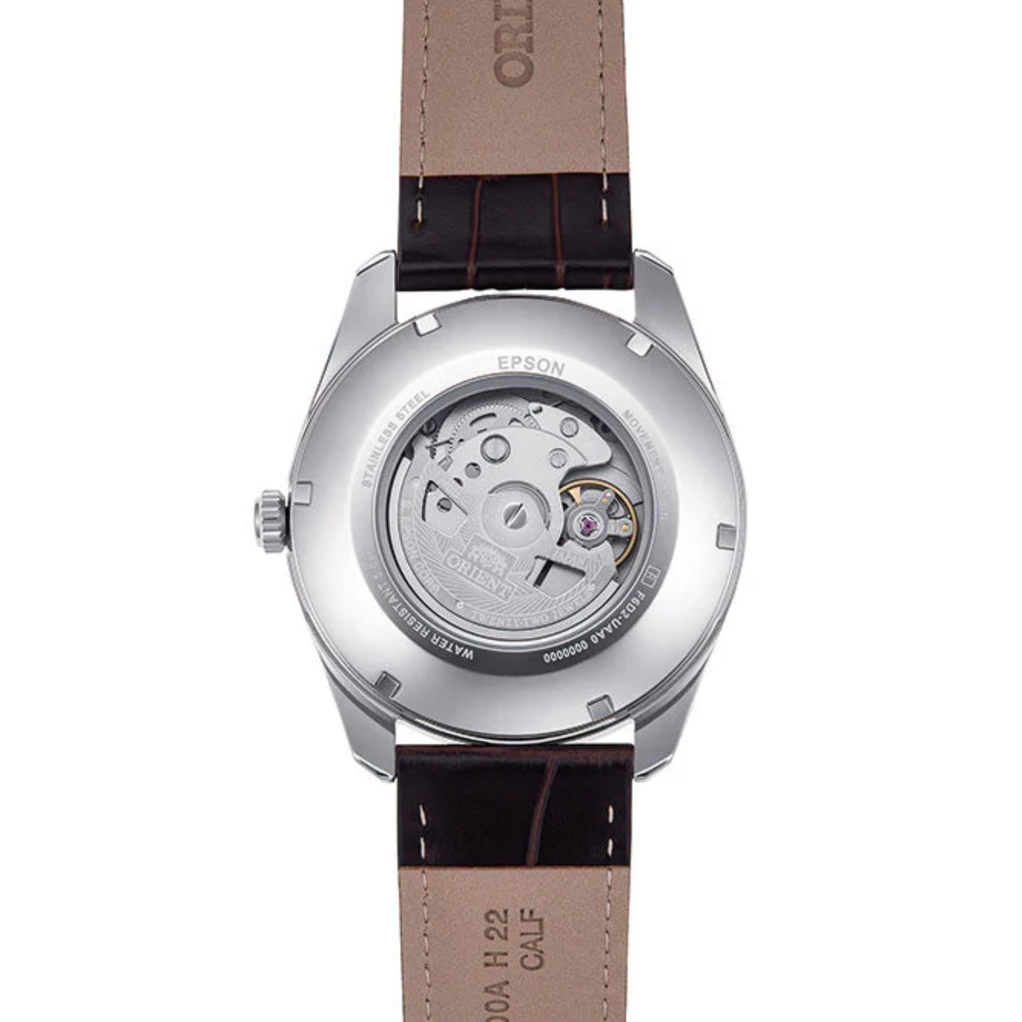 Orient Contemporary Multi-Year Calendar Automatic White Dial Leather Strap Men's Watch RA-BA0005S30B