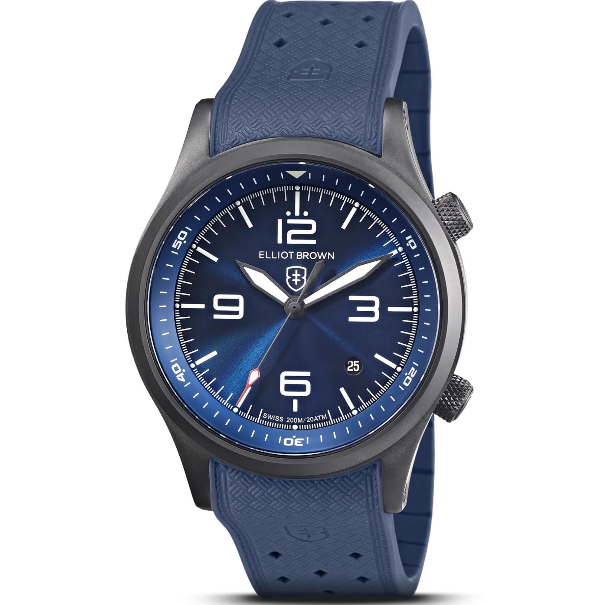Elliot Brown Canford Quartz Blue Dial Rubber Strap Men's Watch 202-023-R53S