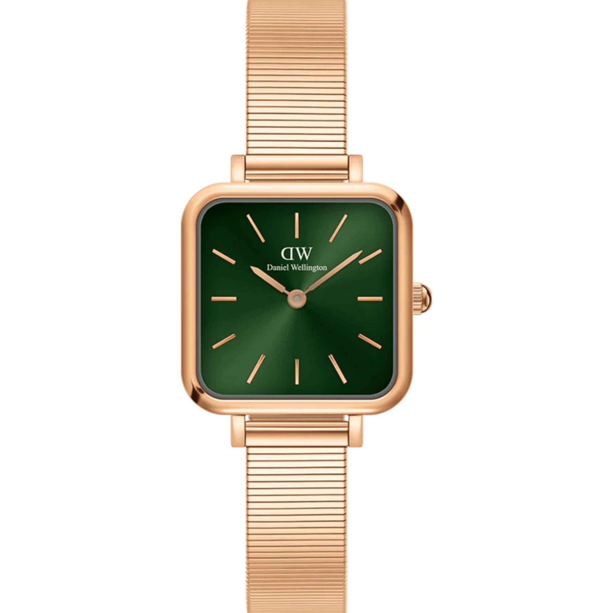 Daniel Wellington Quadro Studio Quartz Green Dial Steel Strap Women's Watch DW00100519