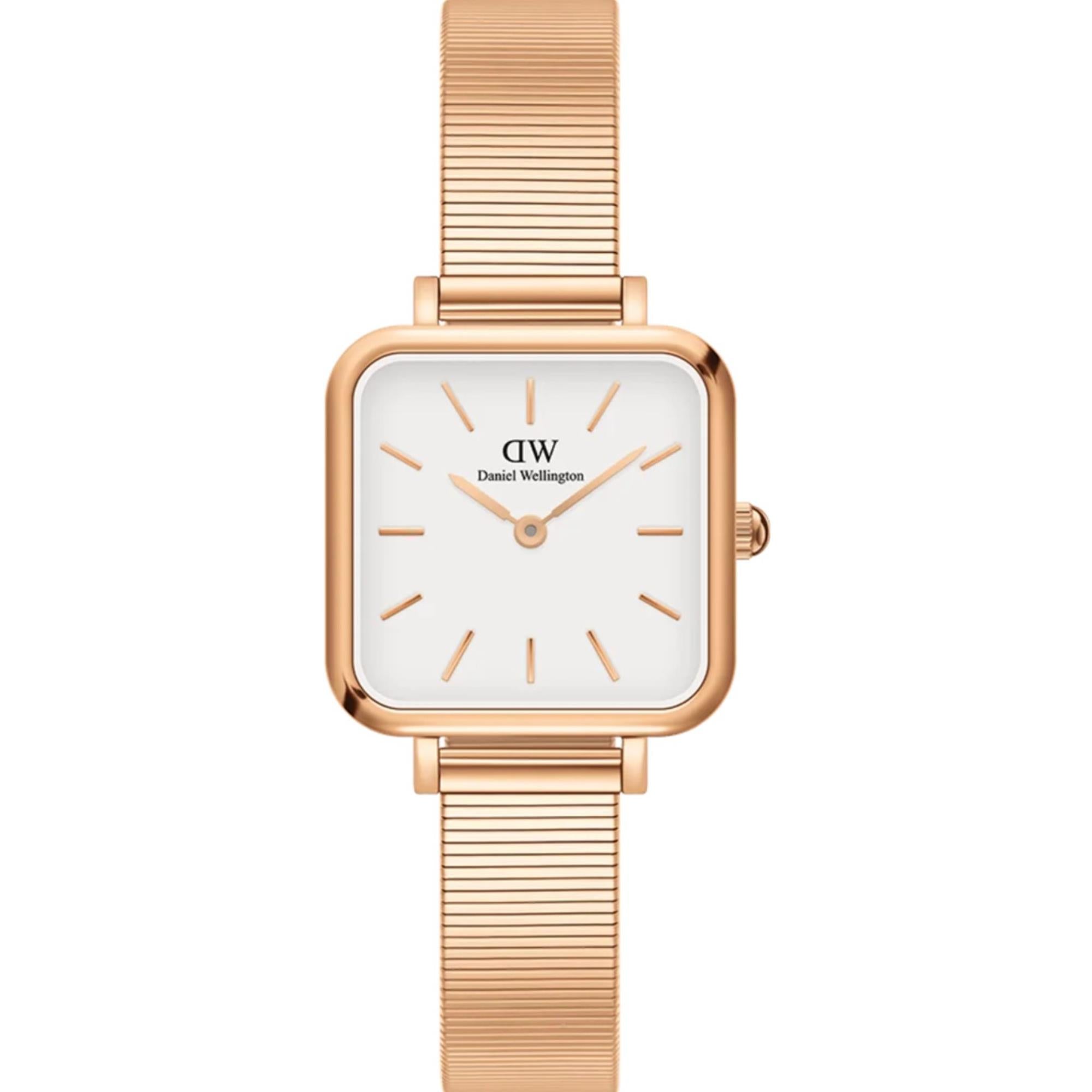 Daniel Wellington Quadro Studio Quartz White Dial Steel Strap Women's Watch DW00100517