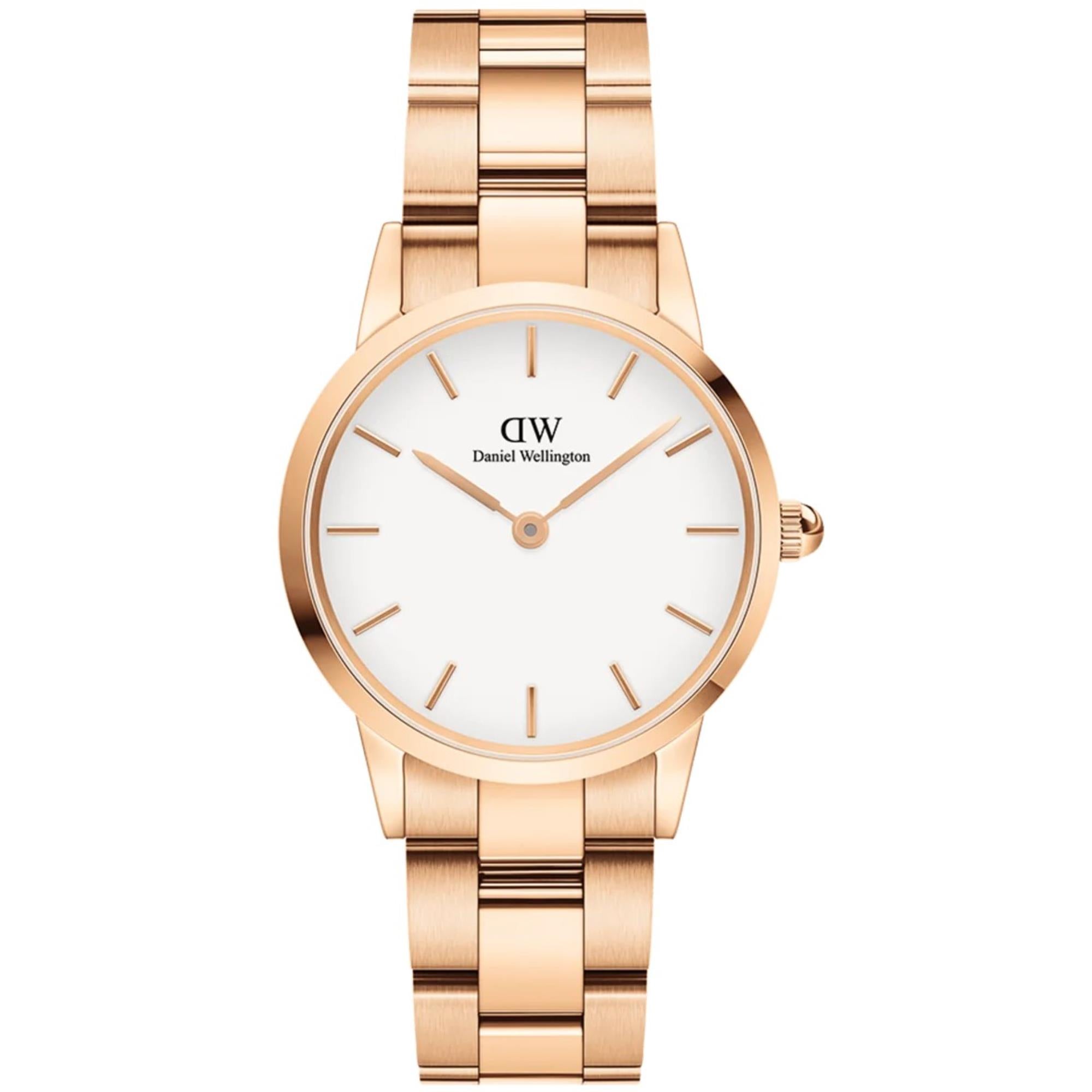 Daniel Wellington Iconic Link Quartz White Dial Steel Strap Women's Watch DW00100209