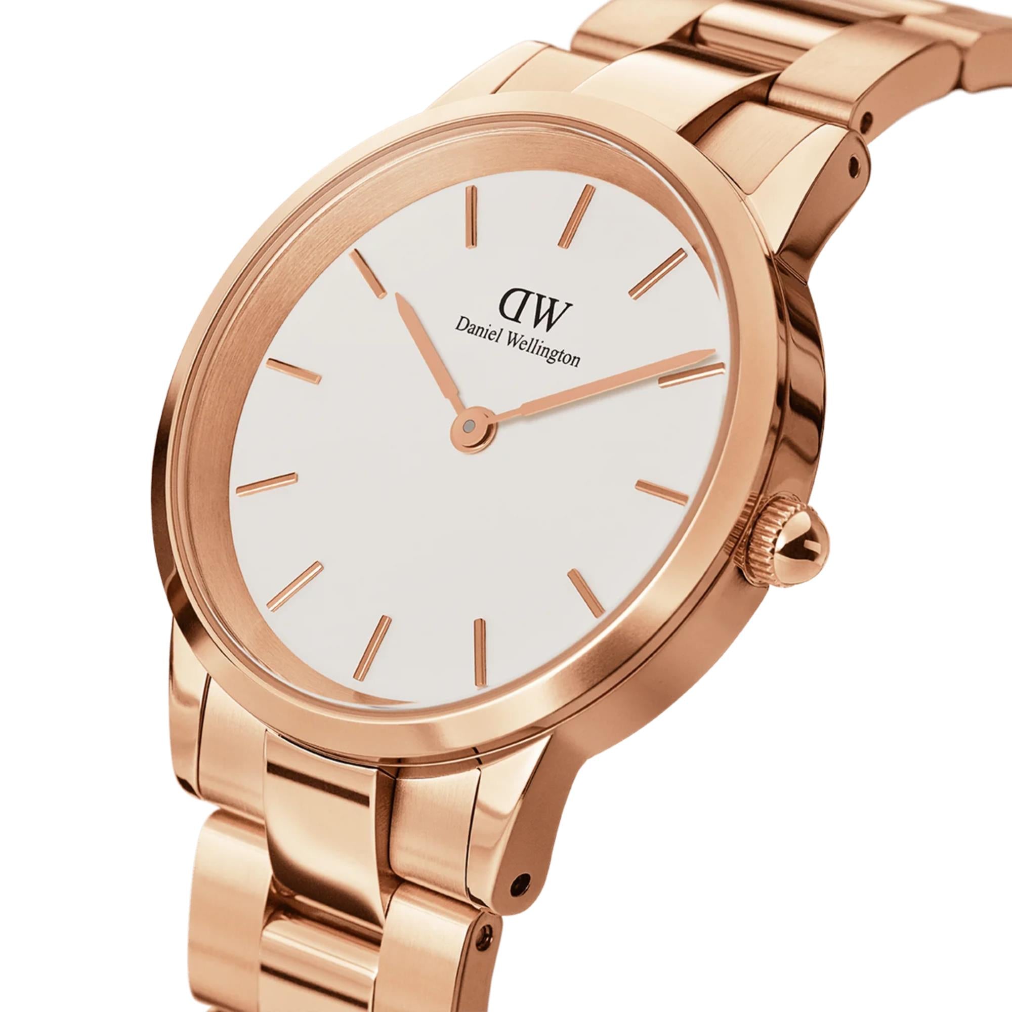 Daniel Wellington Iconic Link Quartz White Dial Steel Strap Women's Watch DW00100209