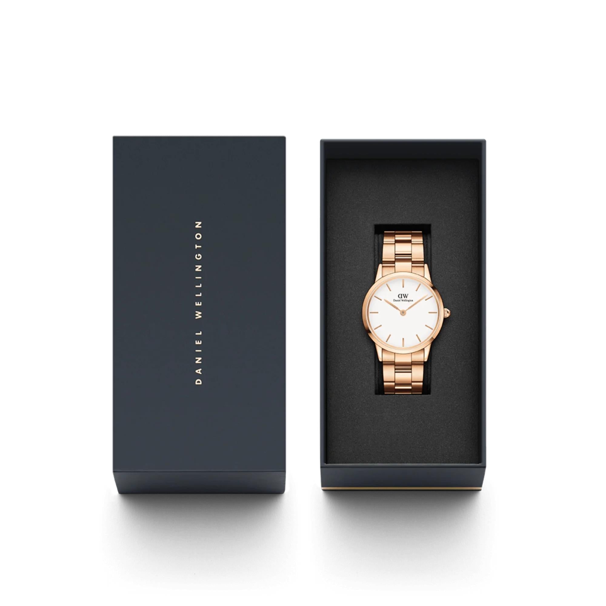 Daniel Wellington Iconic Link Quartz White Dial Steel Strap Women's Watch DW00100209