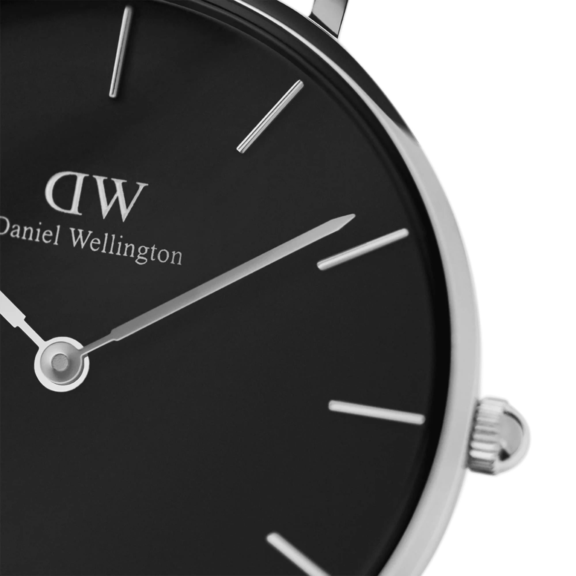 Daniel Wellington Petite Bristol Quartz Black Dial Leather Strap Women's Watch DW00100177