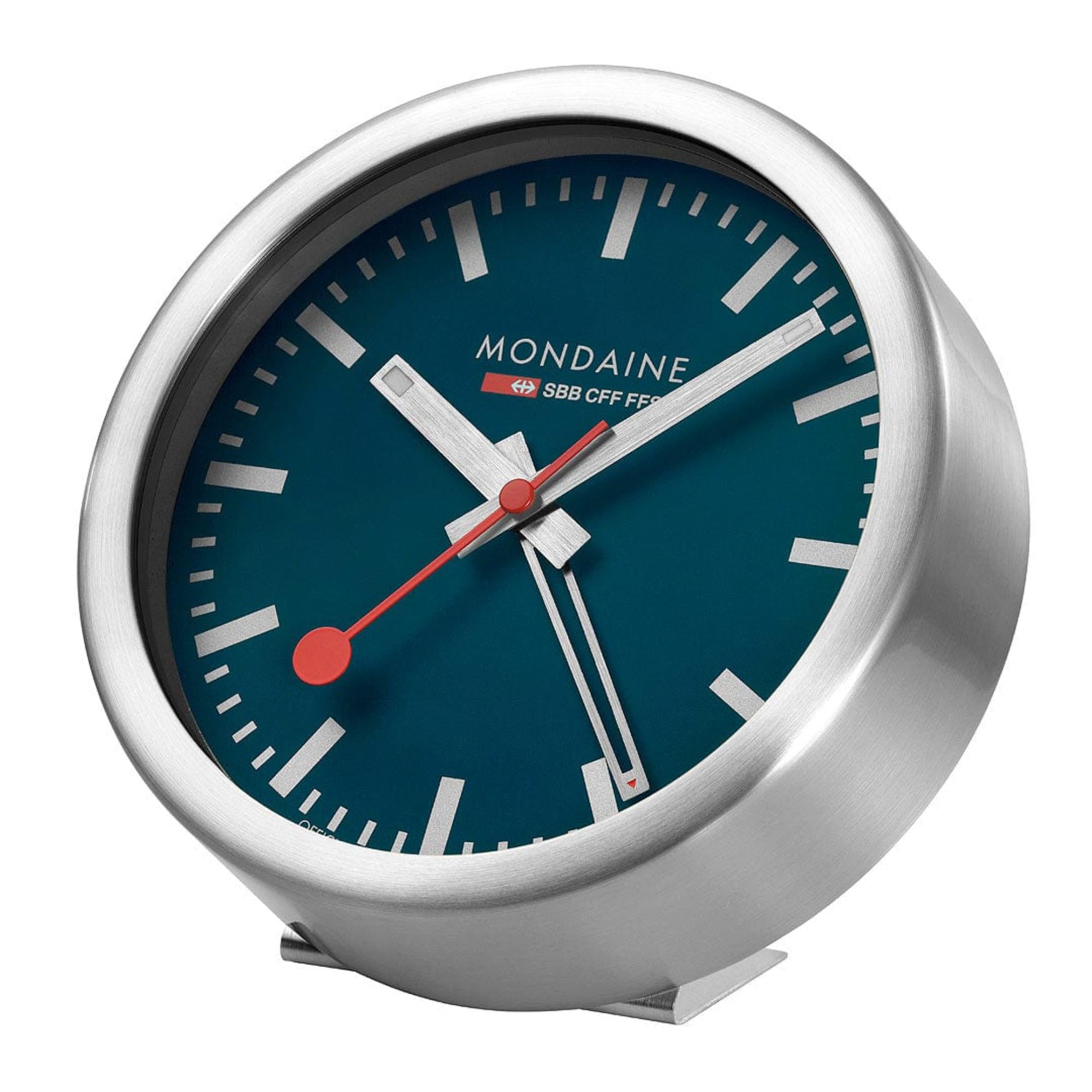 Mondaine Classic Silver Frame Blue Dial Mini Wall Clock A997.MCAL.46SBV.2