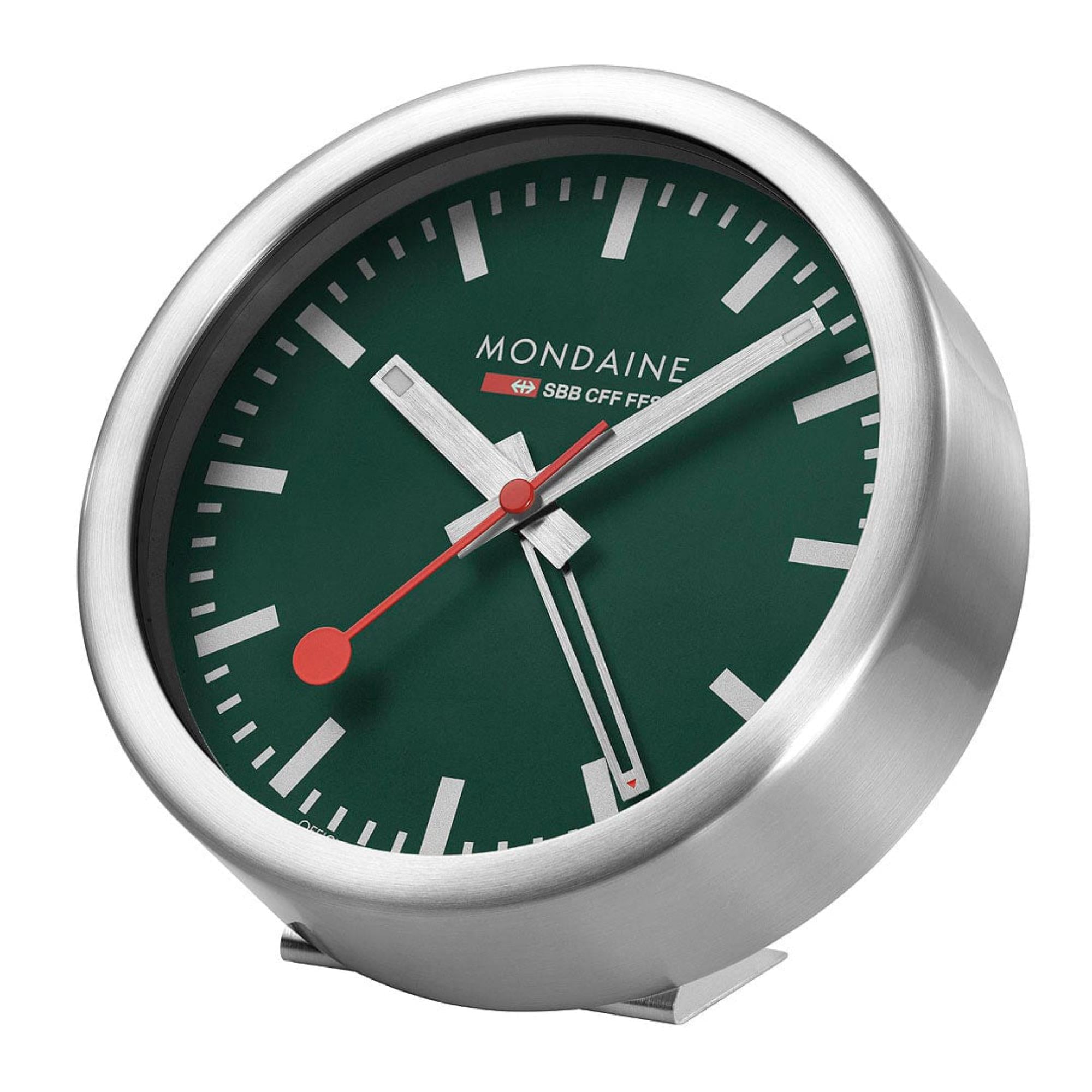Mondaine Classic Silver Frame Green Dial Mini Wall Clock A997.MCAL.66SBV.2