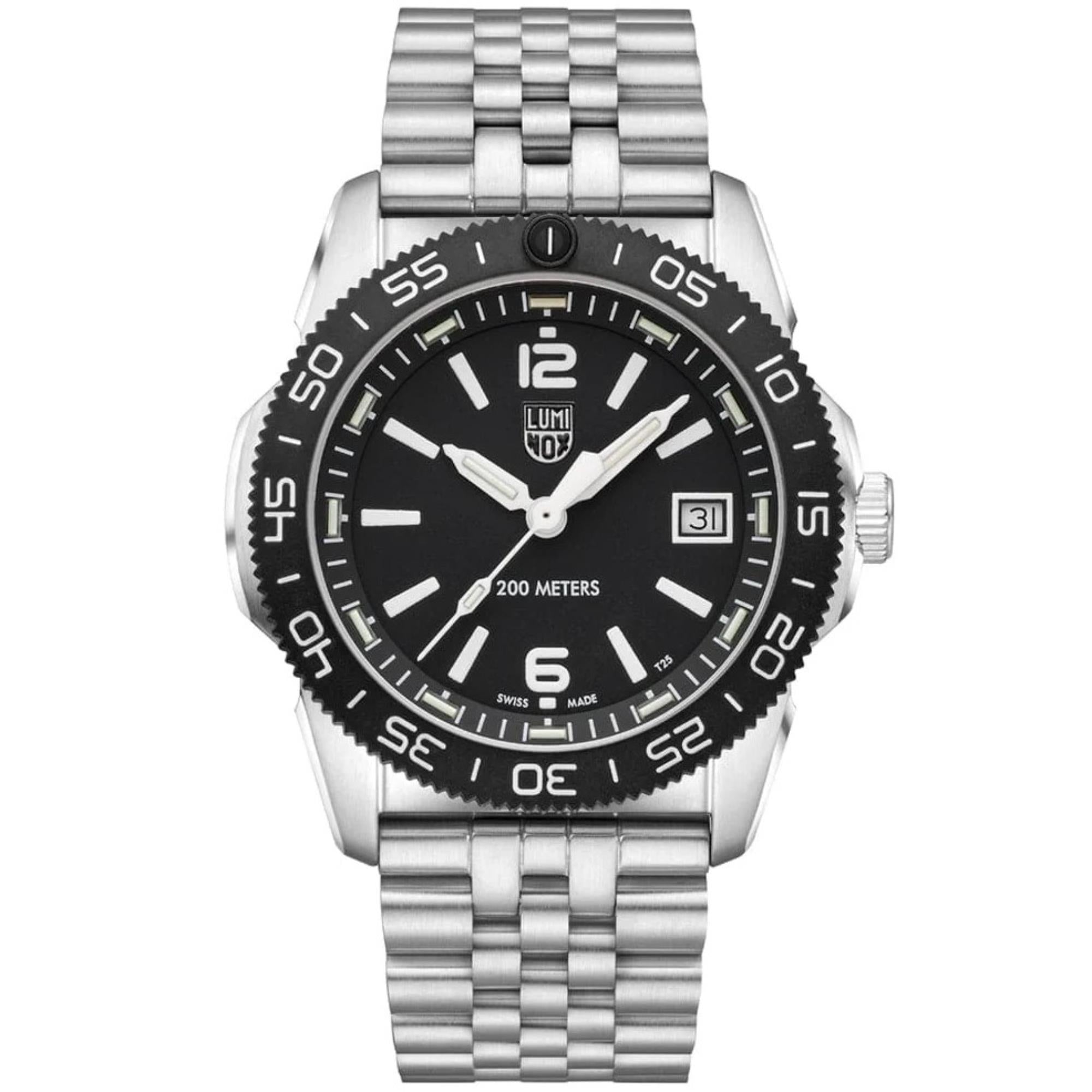 Luminox Pacific Diver Ripple Collection Quartz Black Dial Stainless Steel Strap Unisex Watch XS.3122M