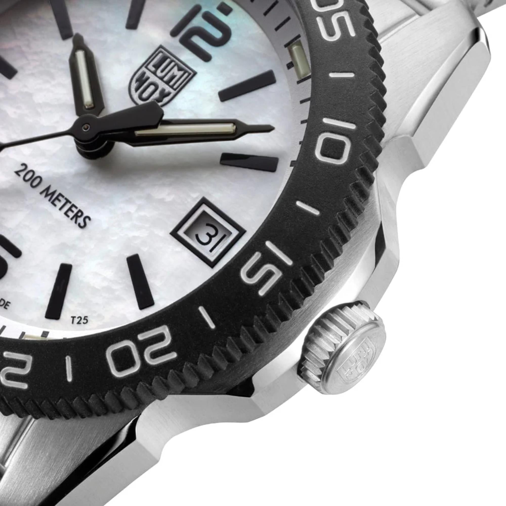 Luminox Pacific Diver Ripple Collection Quartz Mother Of Pearl Dial Stainless Steel Strap Unisex Watch XS.3126M