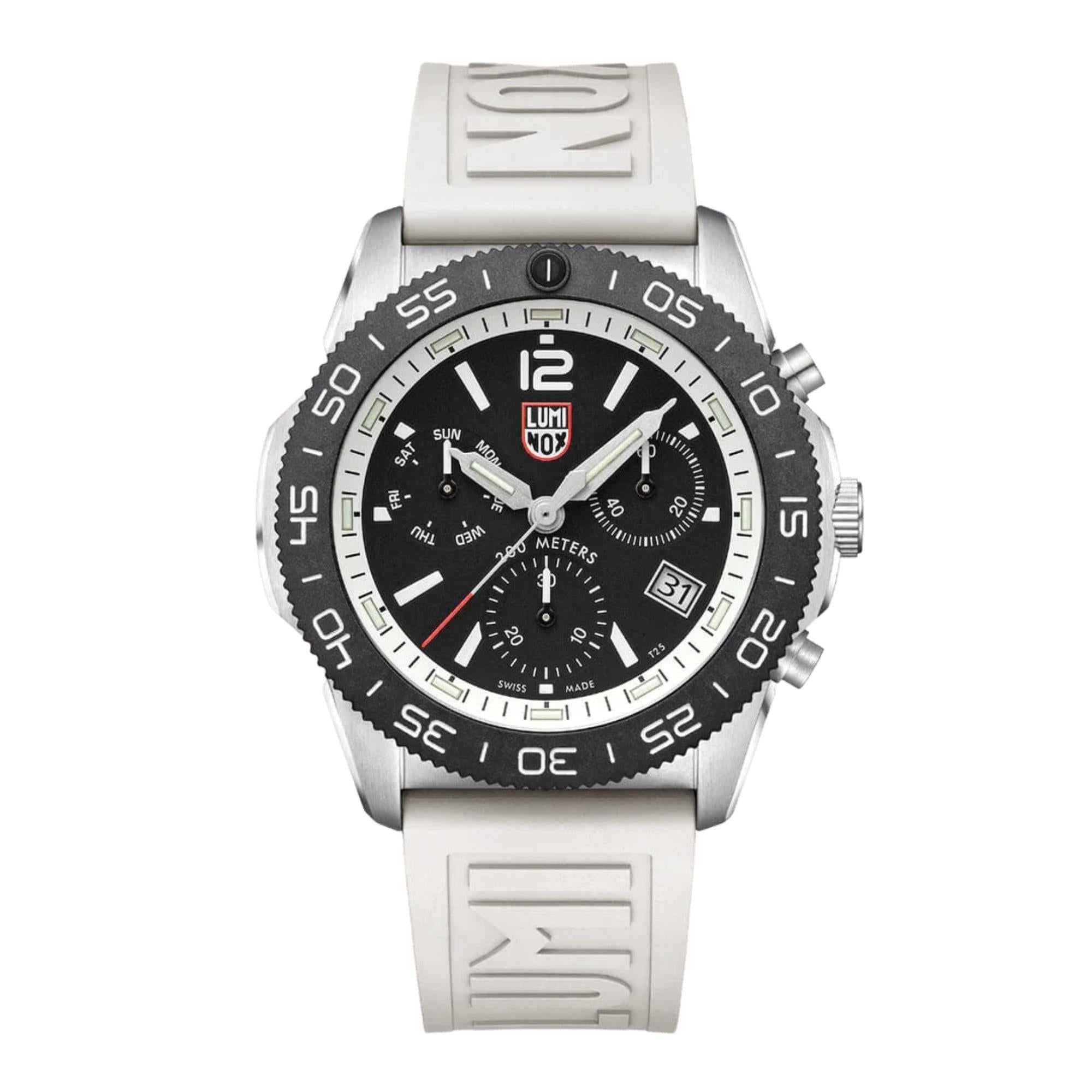 Luminox Pacific Diver Chronograph Quartz Black Dial Rubber Strap Men's Watch XS.3141.SET