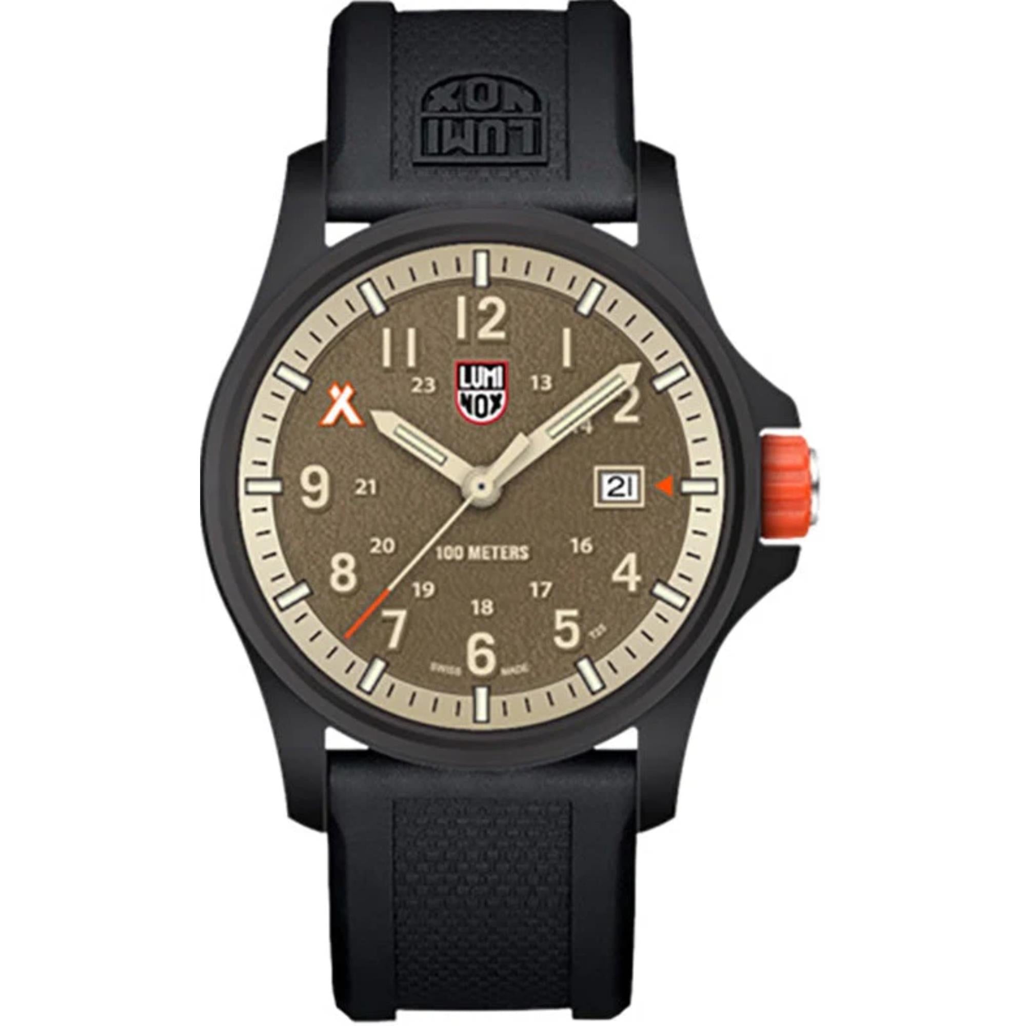 Luminox Bear Grylls Survival Series Brown Dial Black Rubber Strap Men's Watch XB.3716