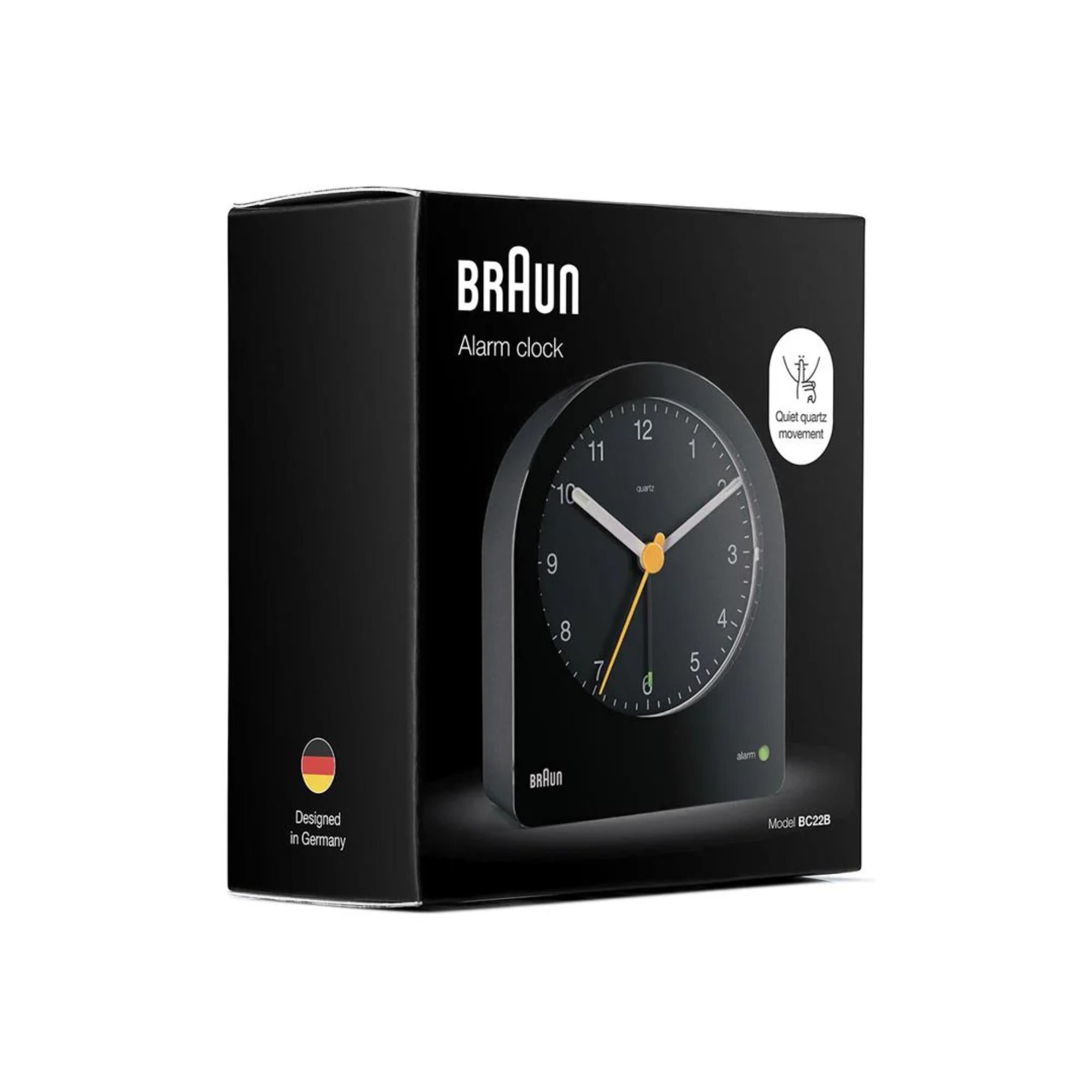 Braun Classic Black Dial Alarm Clock BC22B
