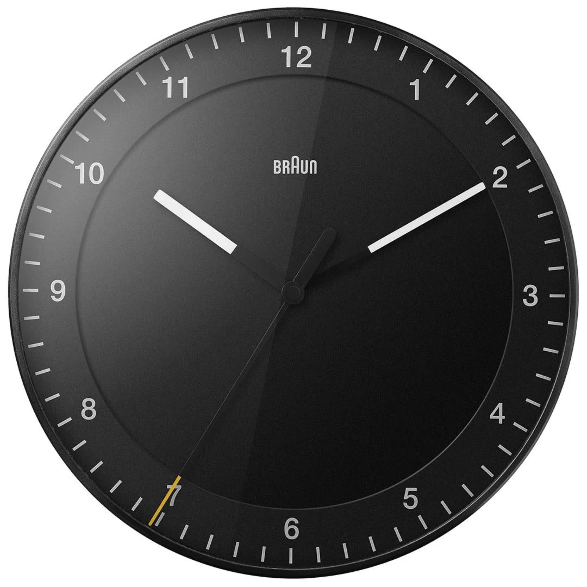 Braun Classic Black Dial Large Wall Clock BC17B