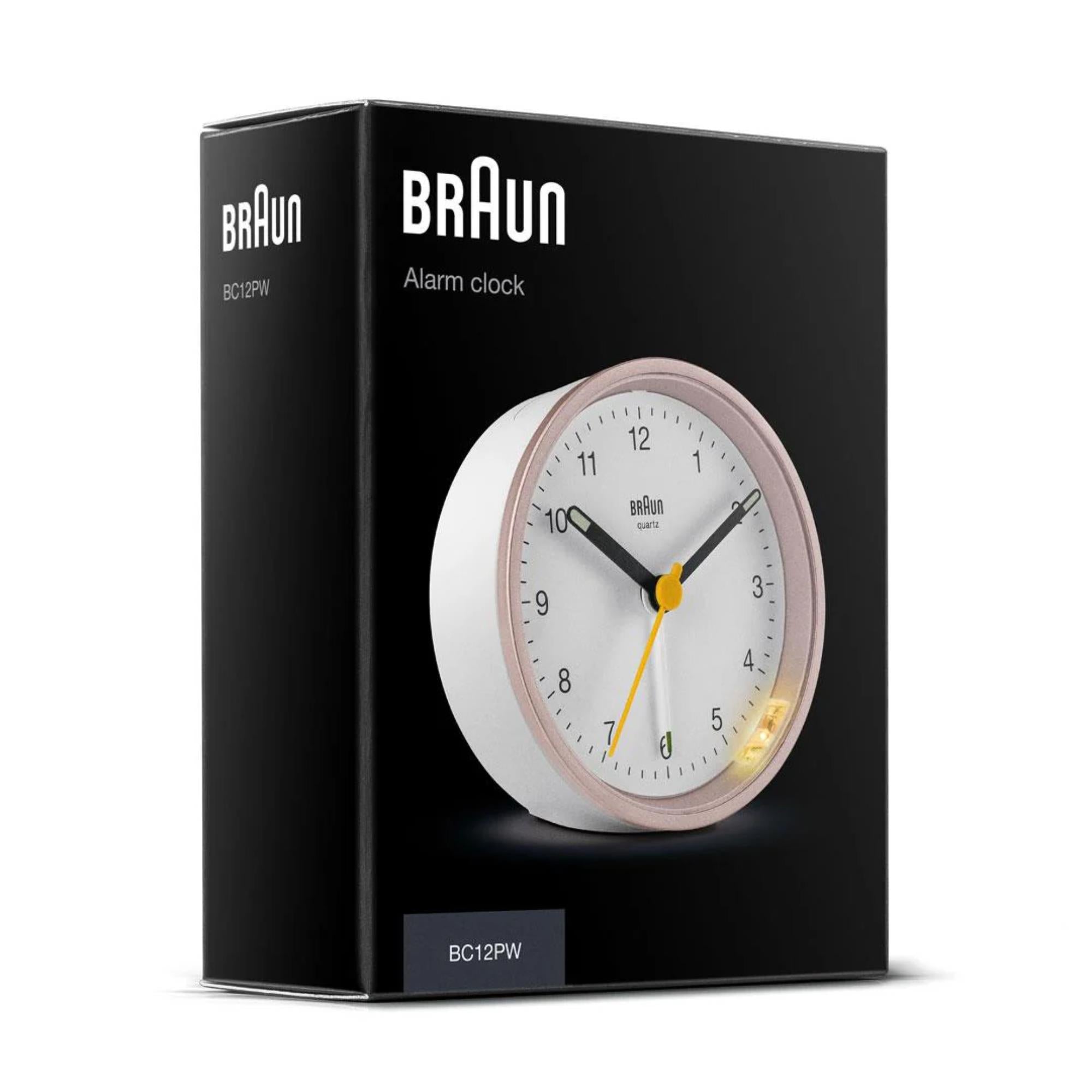 Braun Classic Quartz White Dial Alarm Clock BC12PW