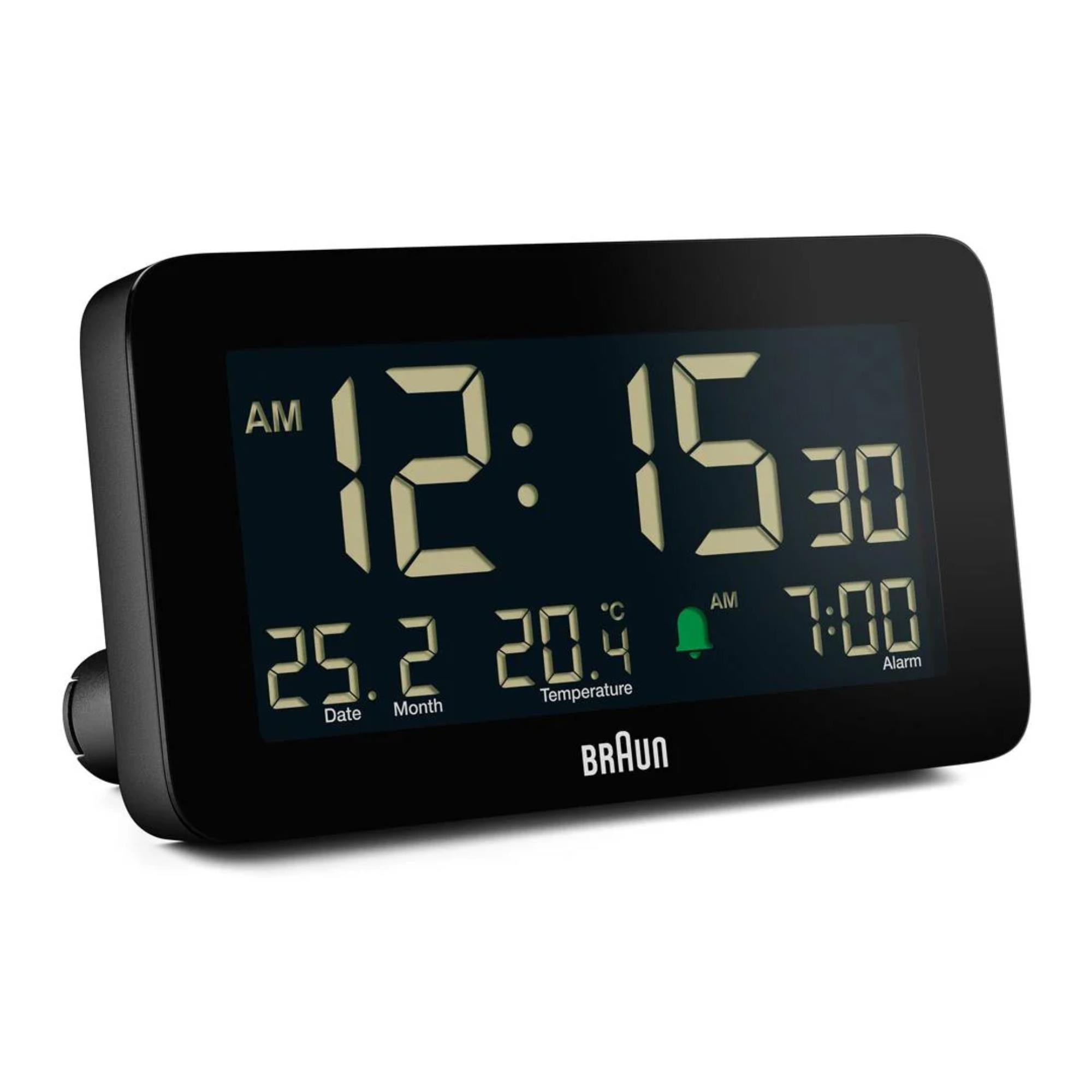 Braun Black Digital Alarm Clock BC10B