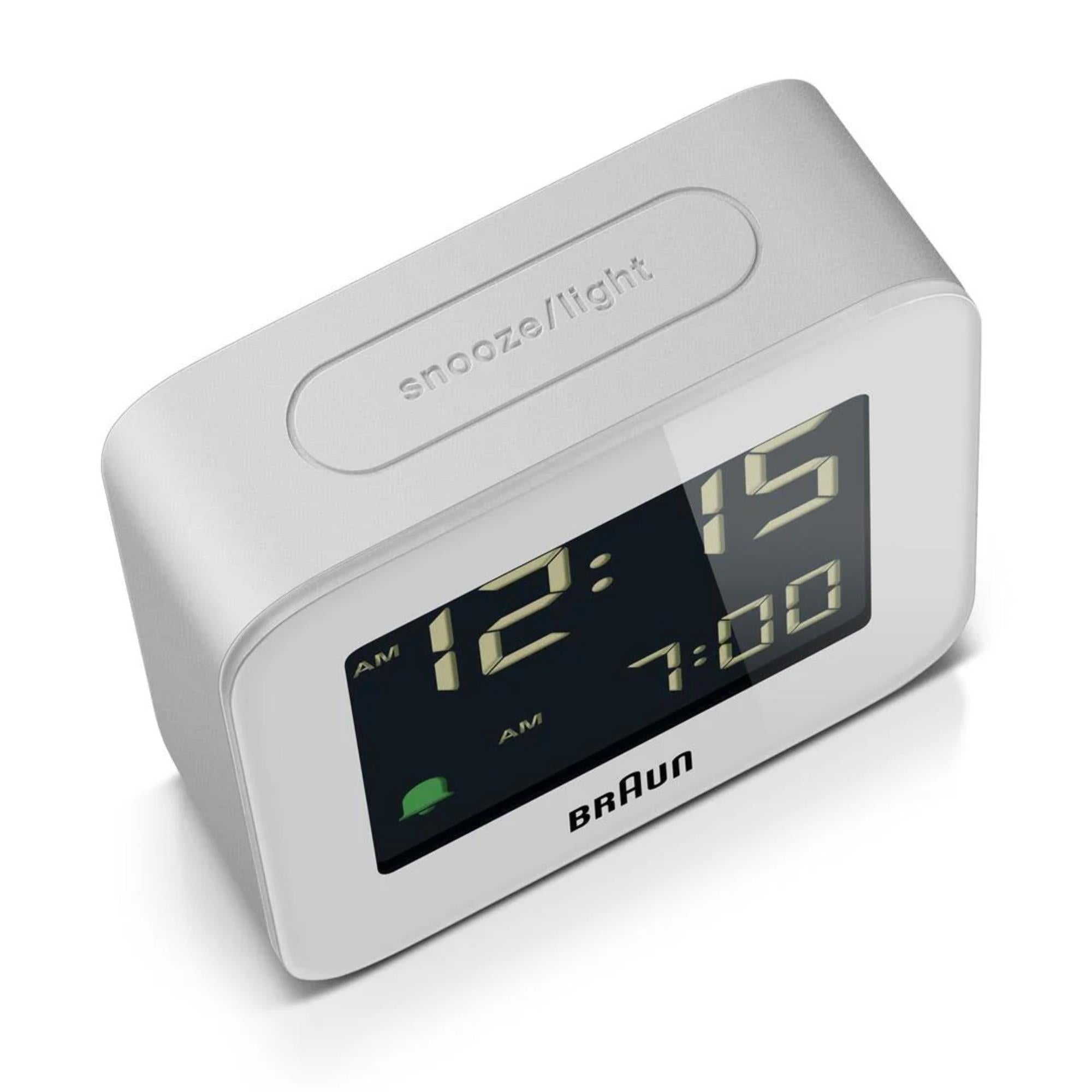Braun Quartz White Digital Travel Alarm Clock BC08W