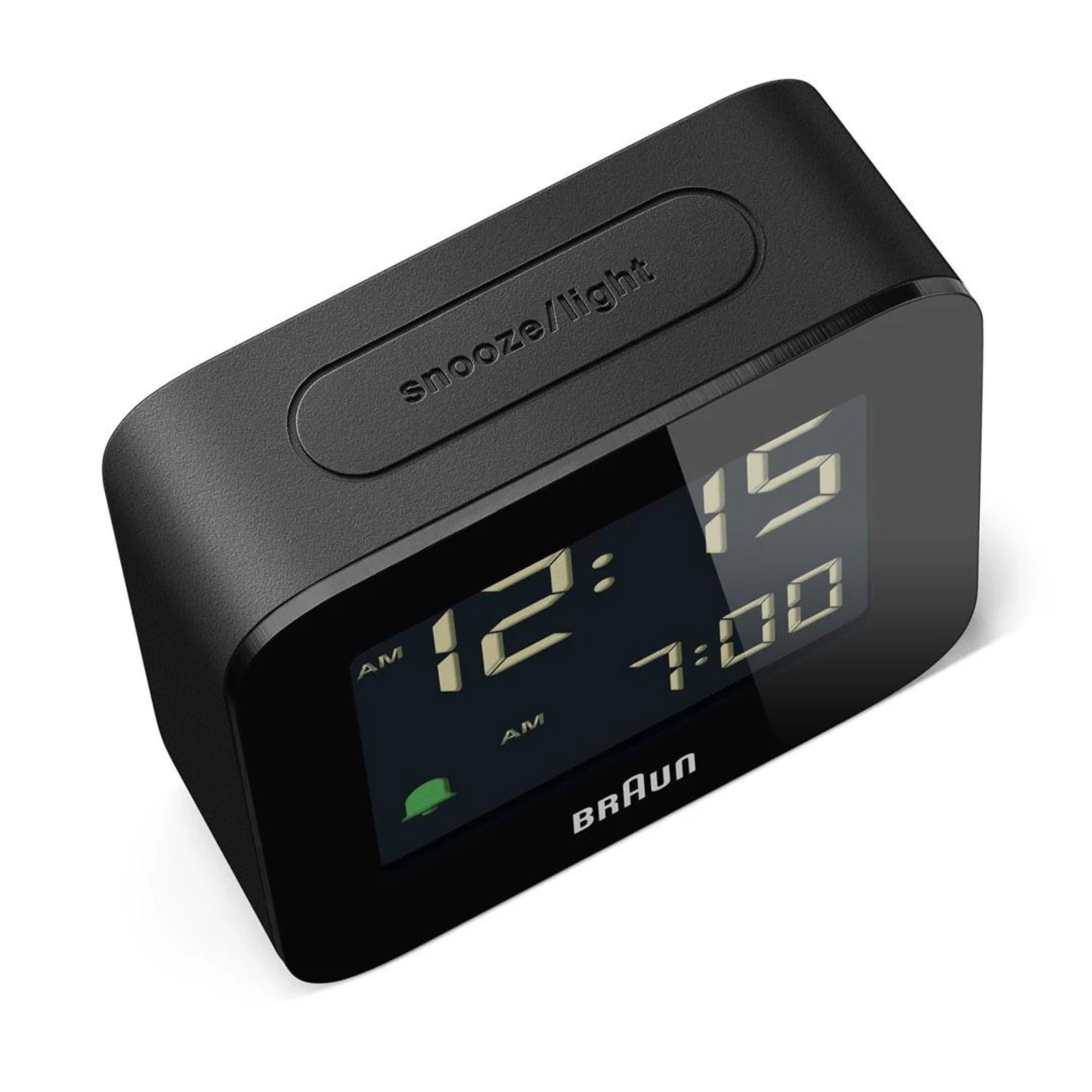 Braun Quartz Black Digital Travel Alarm Clock BC08B