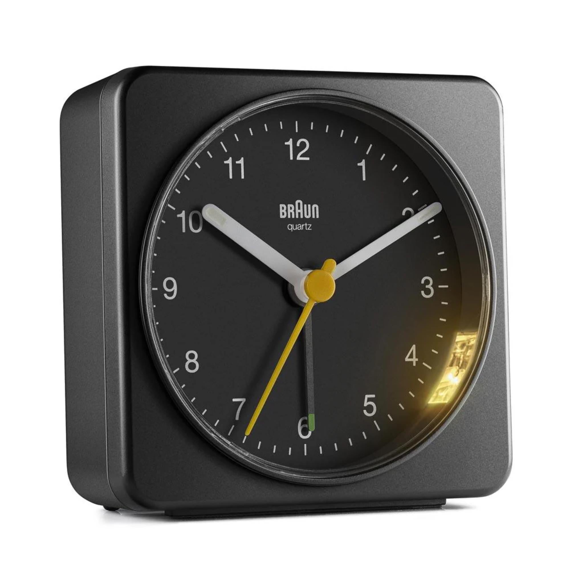 Braun Classic Quartz Black Dial Alarm Clock BC03B
