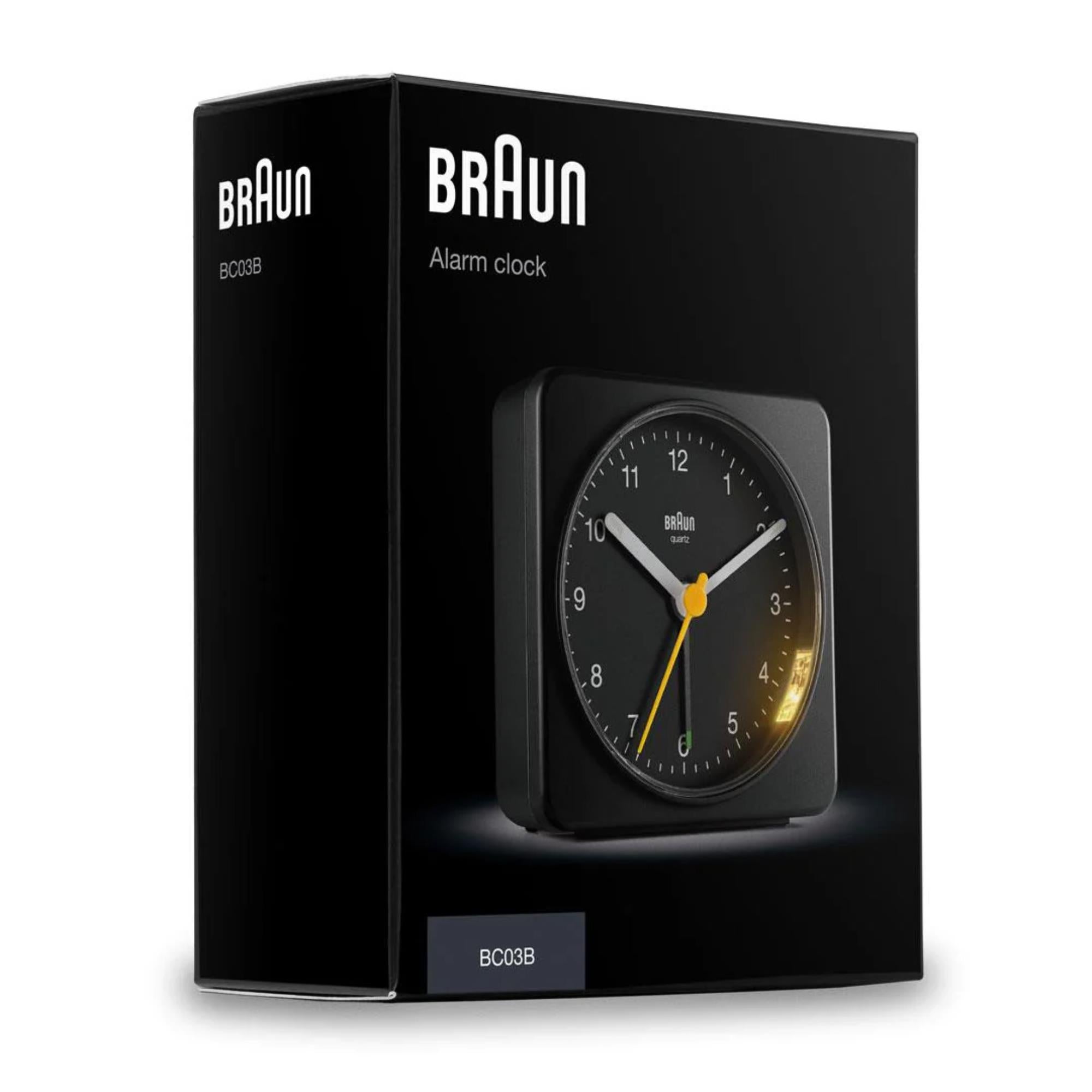 Braun Classic Quartz Black Dial Alarm Clock BC03B