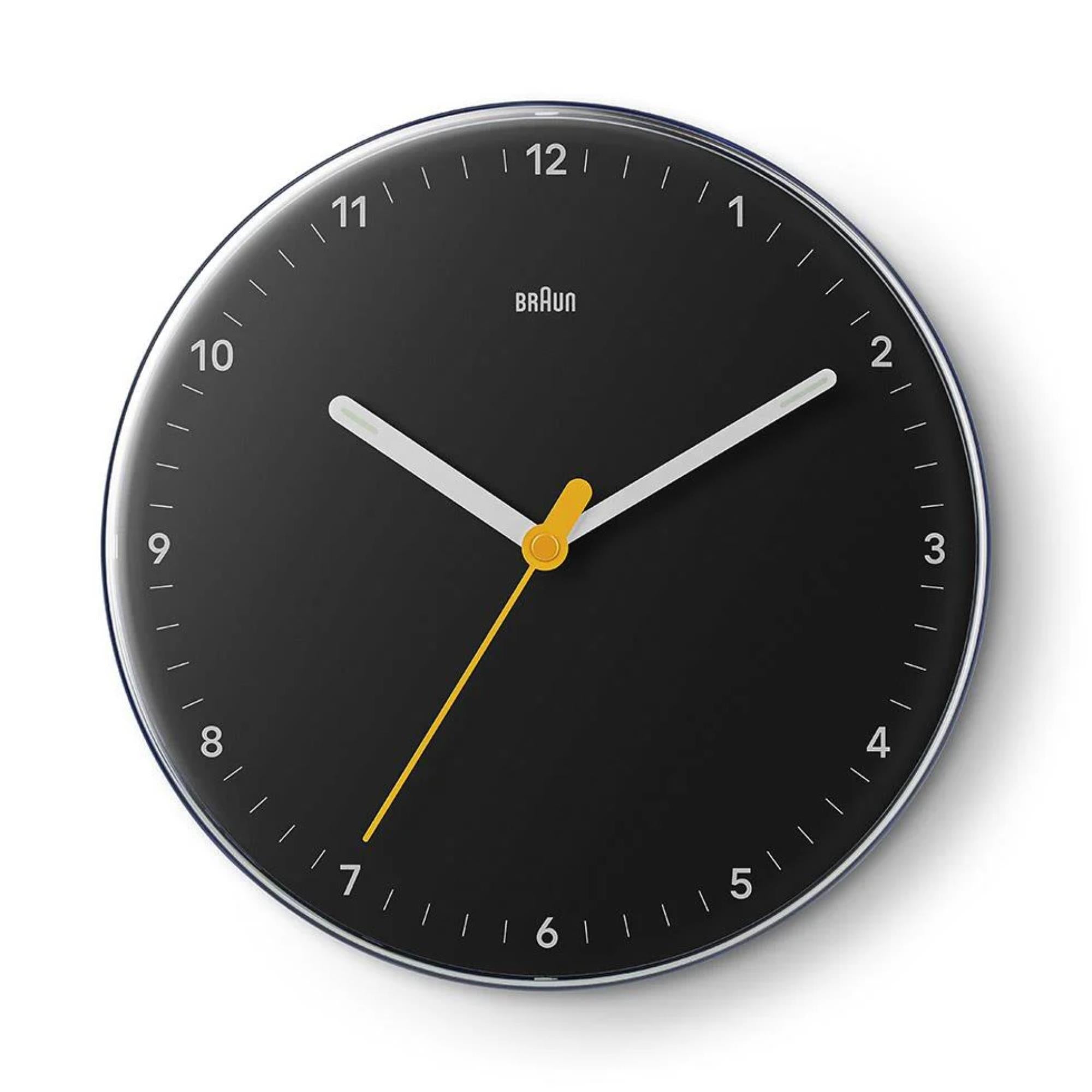 Braun Quartz Black Wall Clock BC26B