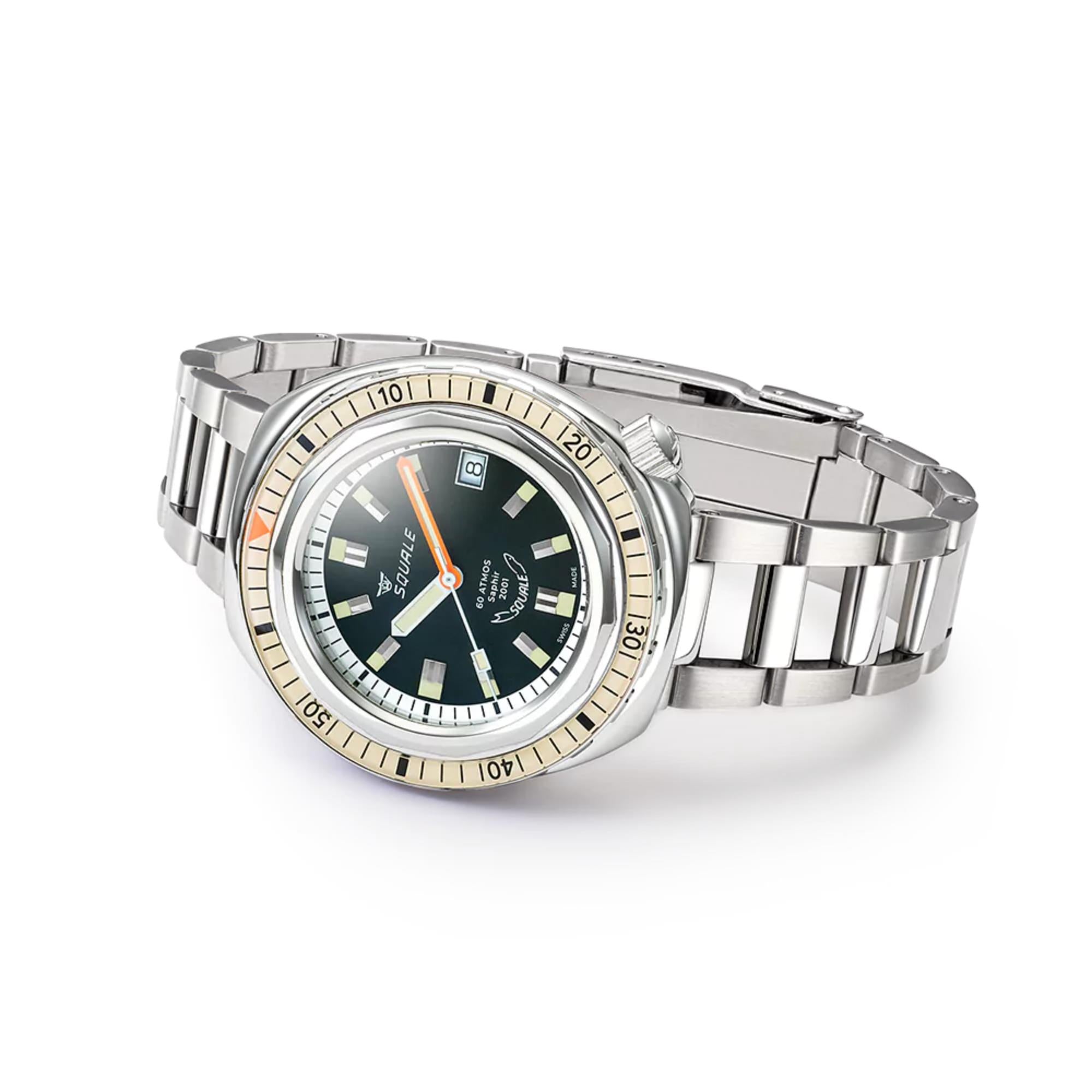 Squale 2001 Sand Automatic Black Dial Steel Strap Men's Watch 2001BEBK.AC