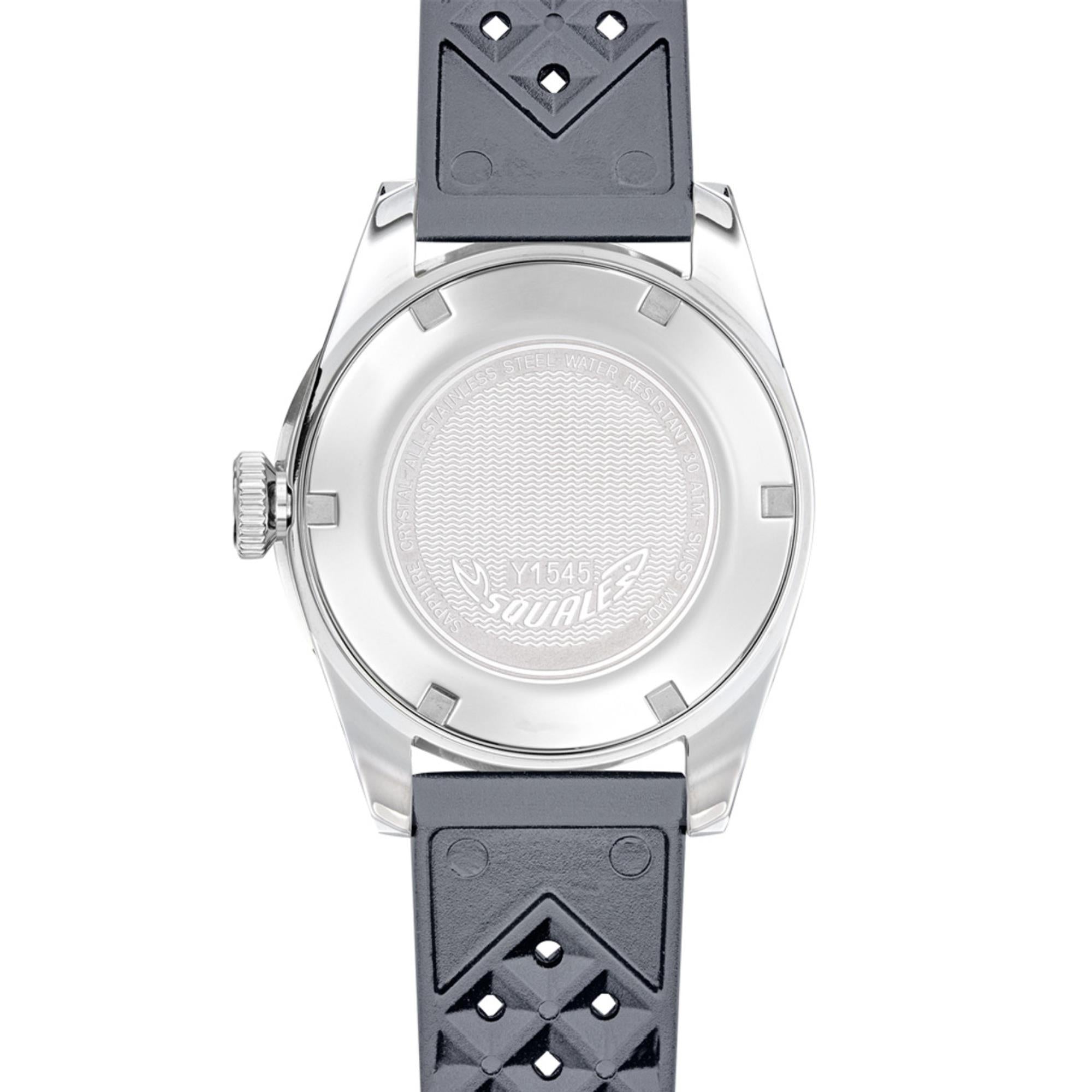 Squale 1545 Automatic Grey Dial Rubber Strap Men's Watch 1545GG.HTG