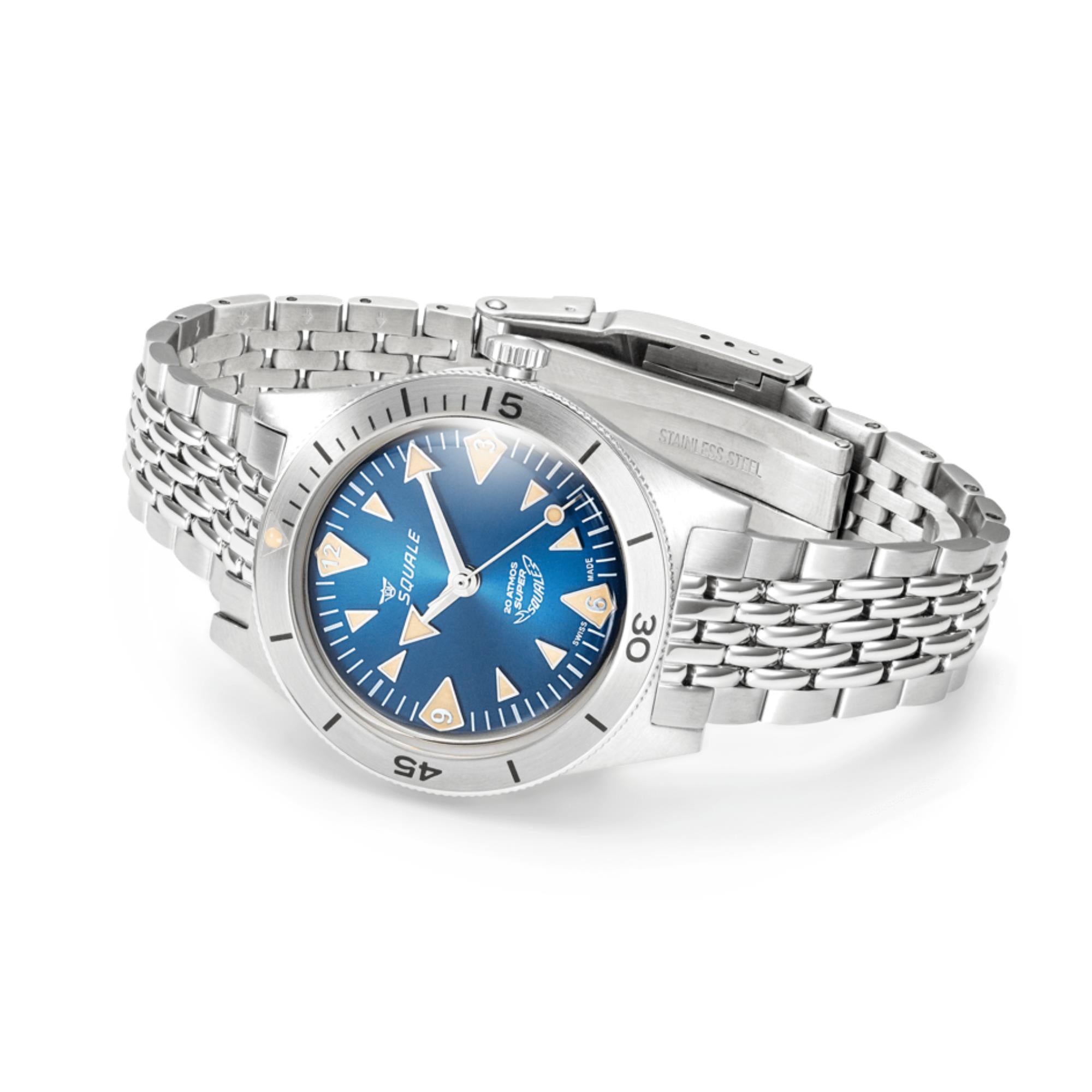 Squale Super-Squale Big Arrows Automatic Blue Dial Steel Strap Men's Watch SUPERSSABL.AC