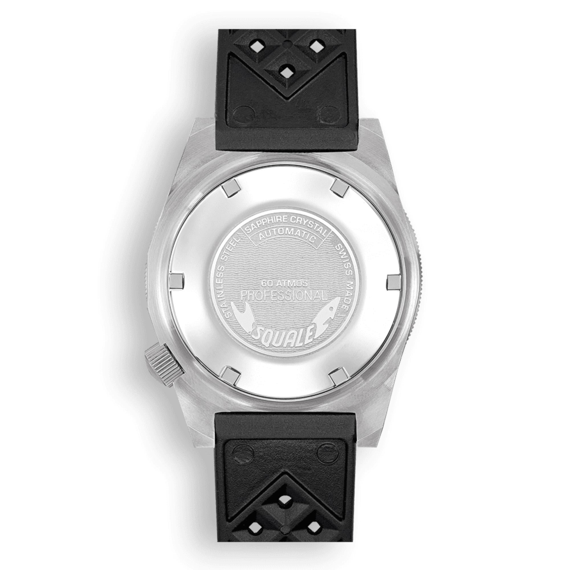 Squale Matic Satin Orange Automatic Black Dial Rubber Strap Men's Watch MATICXSC.HT