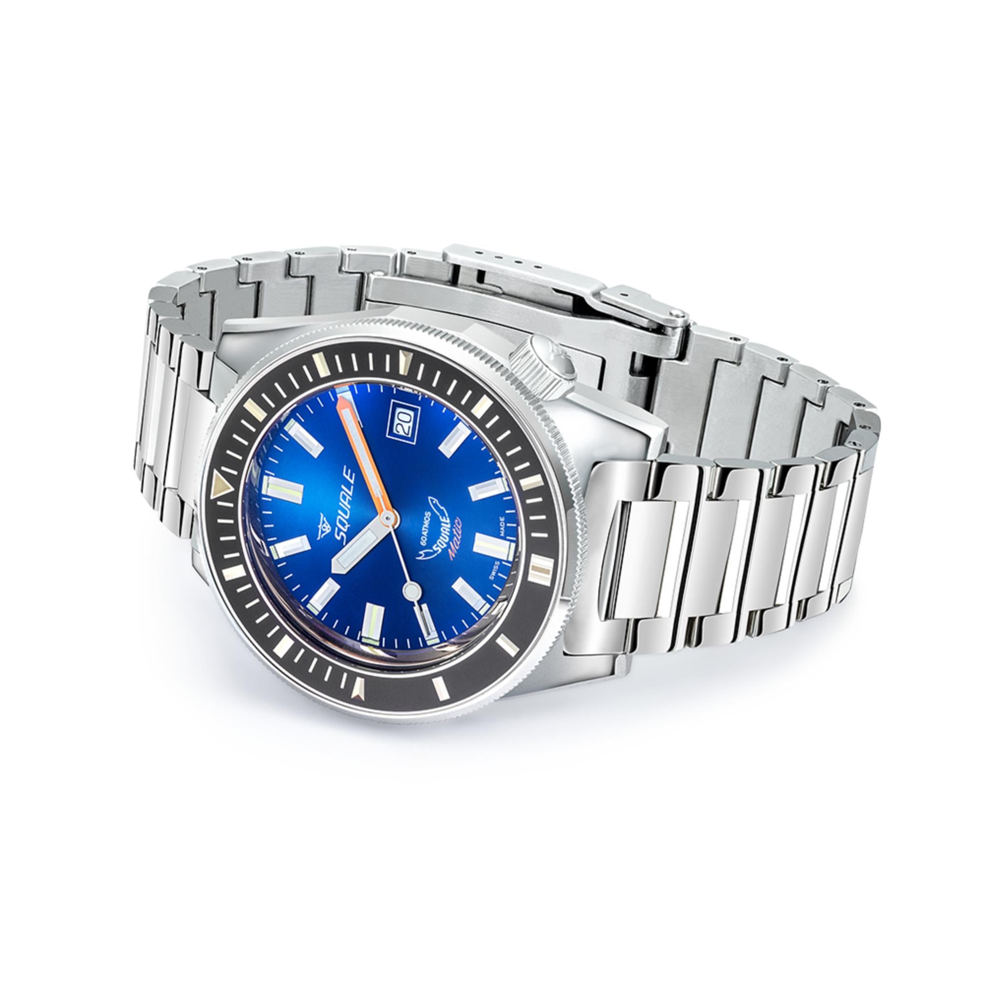 Squale Matic Automatic Dark Blue Dial Steel Strap Men's Watch MATICXSB.SQ22L