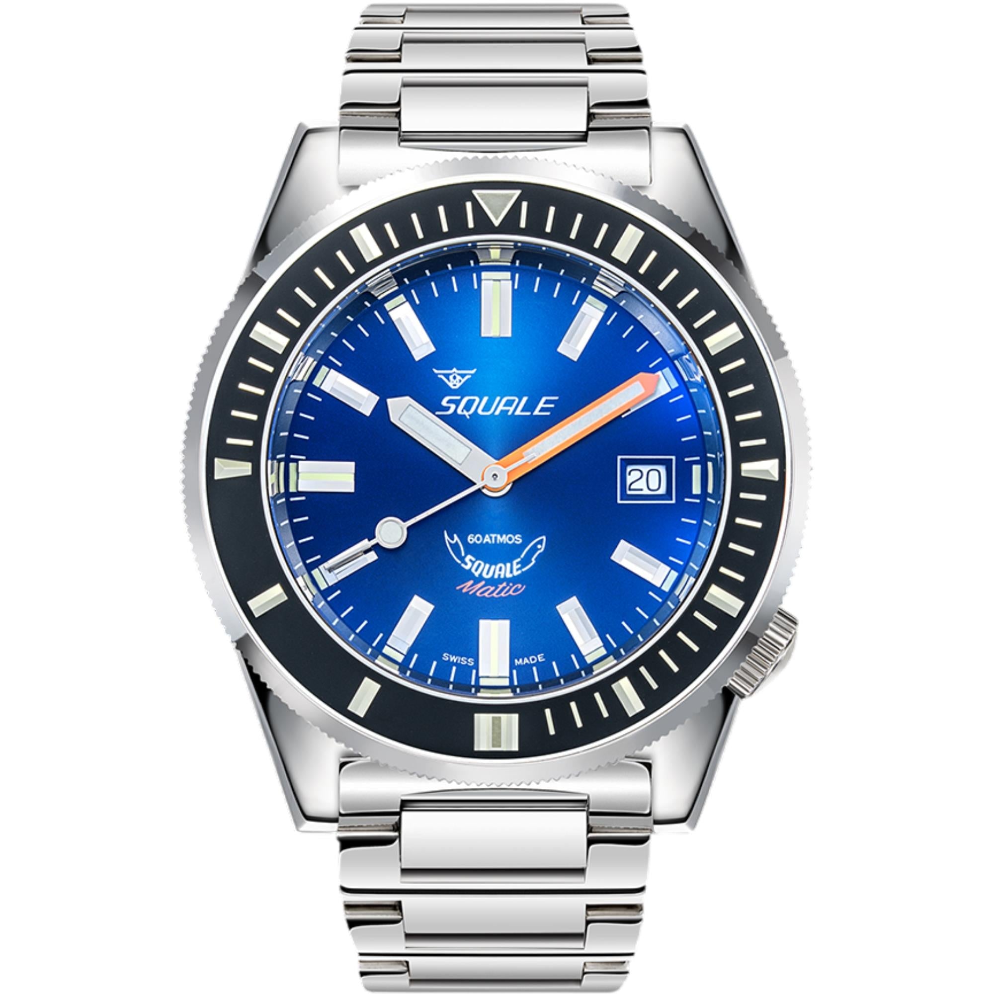 Squale Matic Automatic Dark Blue Dial Steel Strap Men's Watch MATICXSB.SQ22L