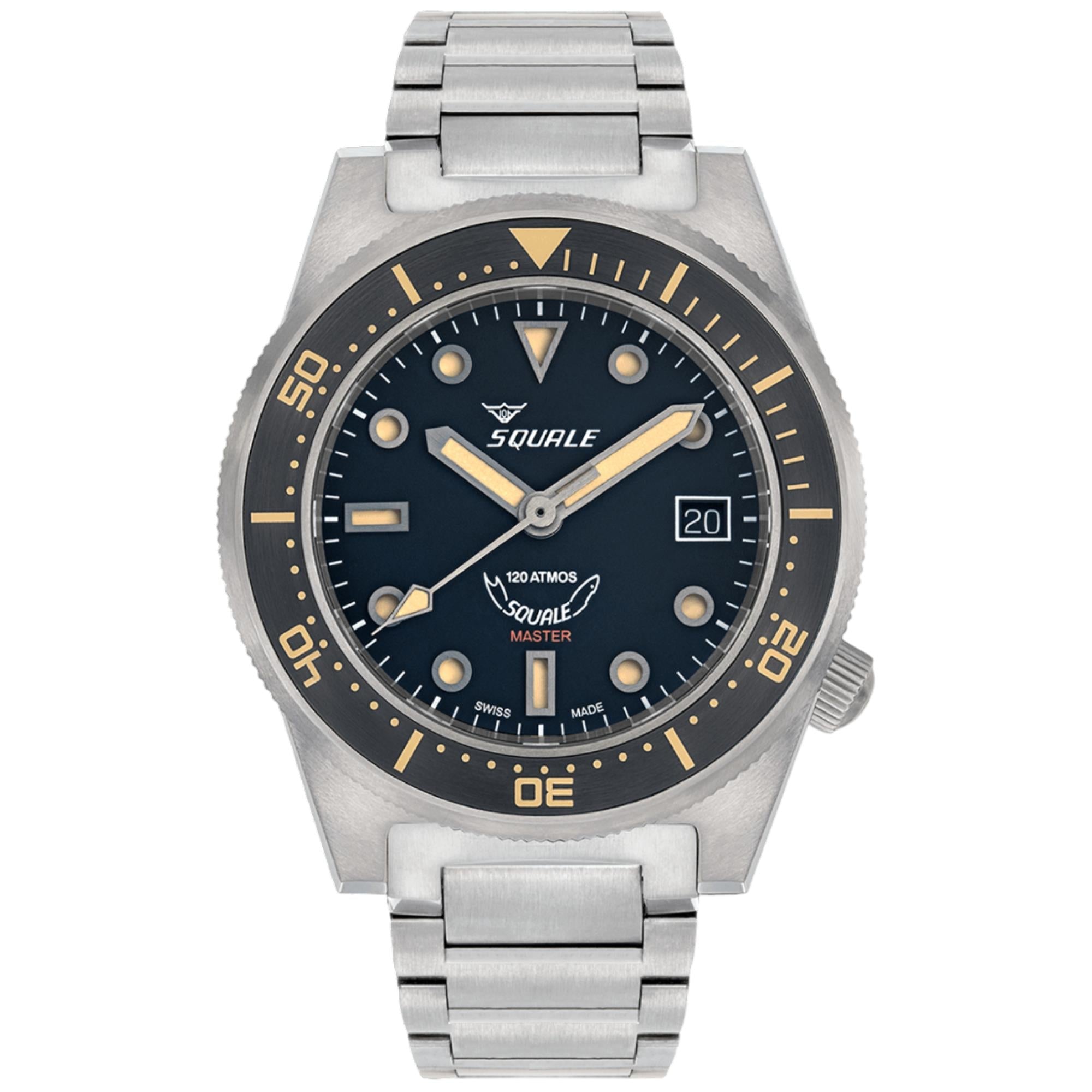 Squale Master Titanium 65th Anniversary Automatic Black Dial Titanium Strap Men's Watch MASTIBKBK.TI20