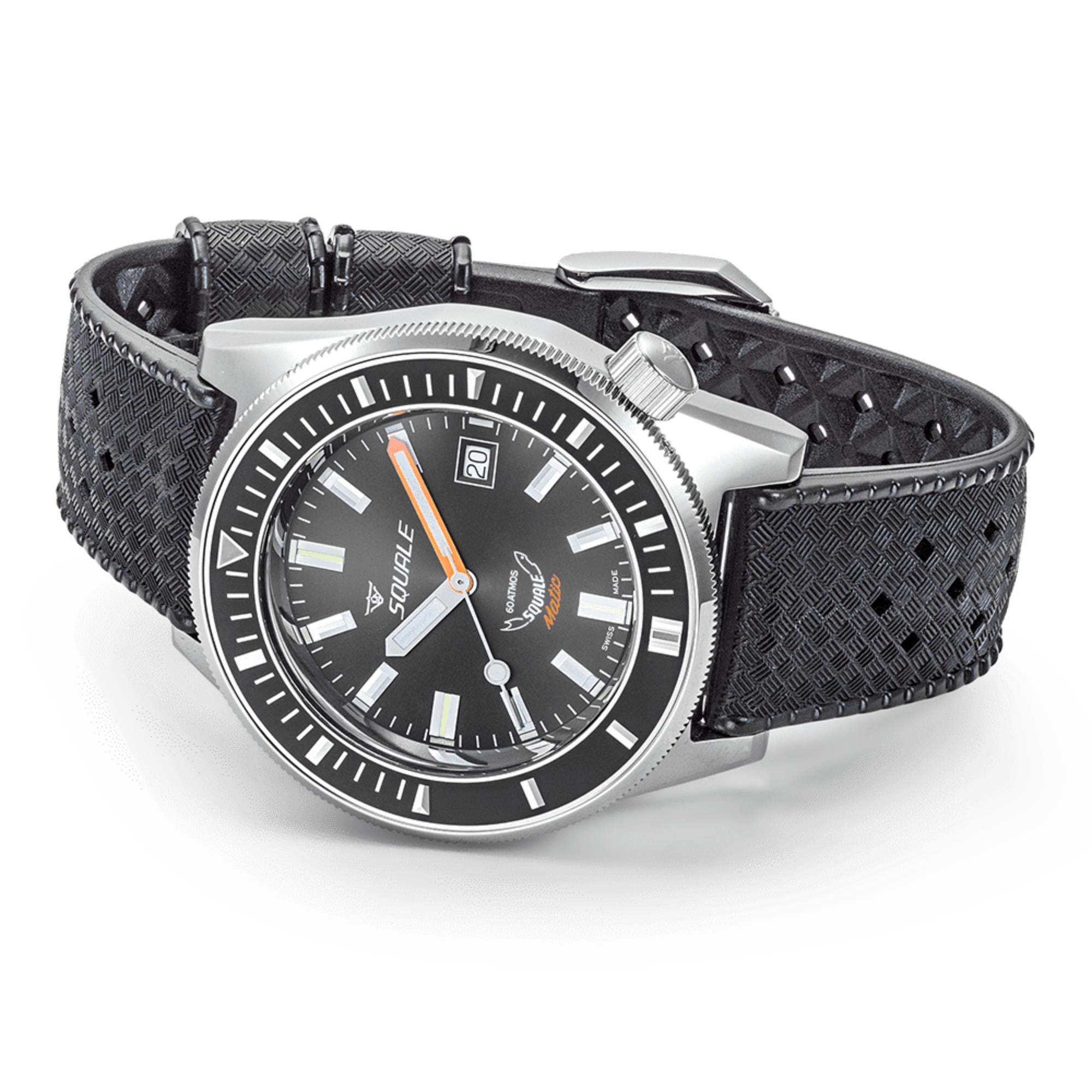 Squale Matic Automatic Grey Dial Rubber Strap Men's Watch MATICXSA.HT