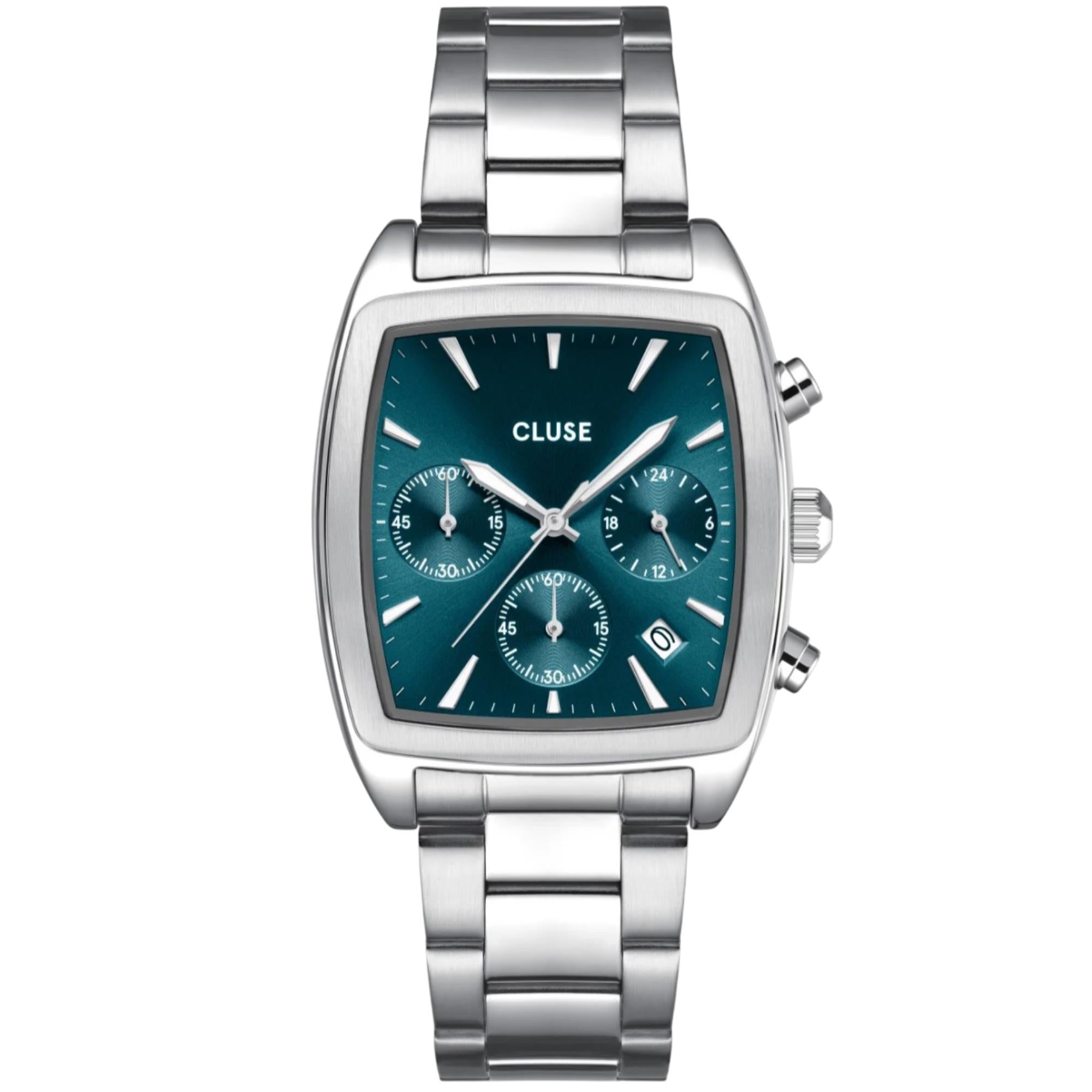 CLUSE Quartaut Quartz Chronograph Blue Dial Steel Strap Men's Watch CW52001