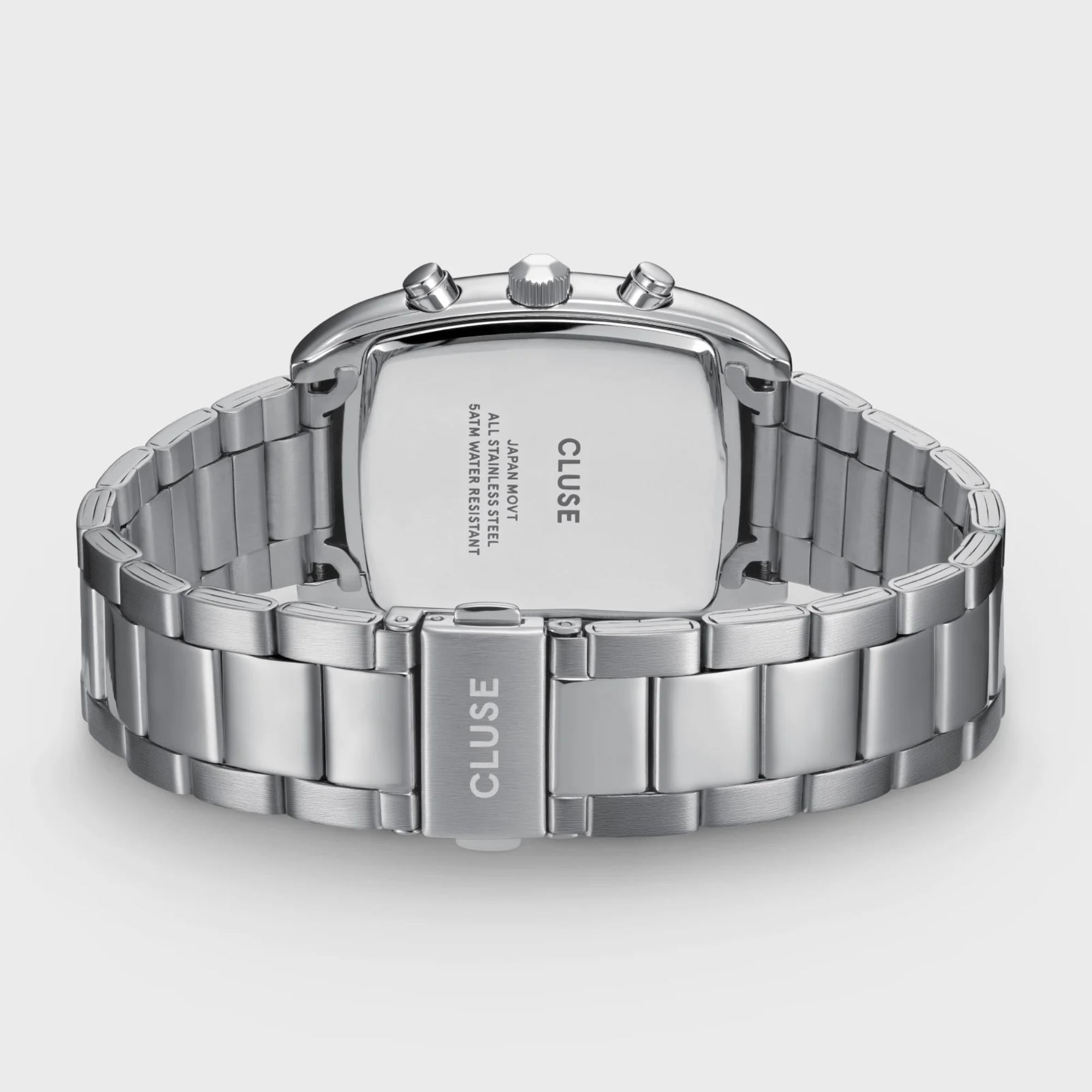 CLUSE Quartaut Quartz Chronograph Green Dial Steel Strap Men's Watch CW52002